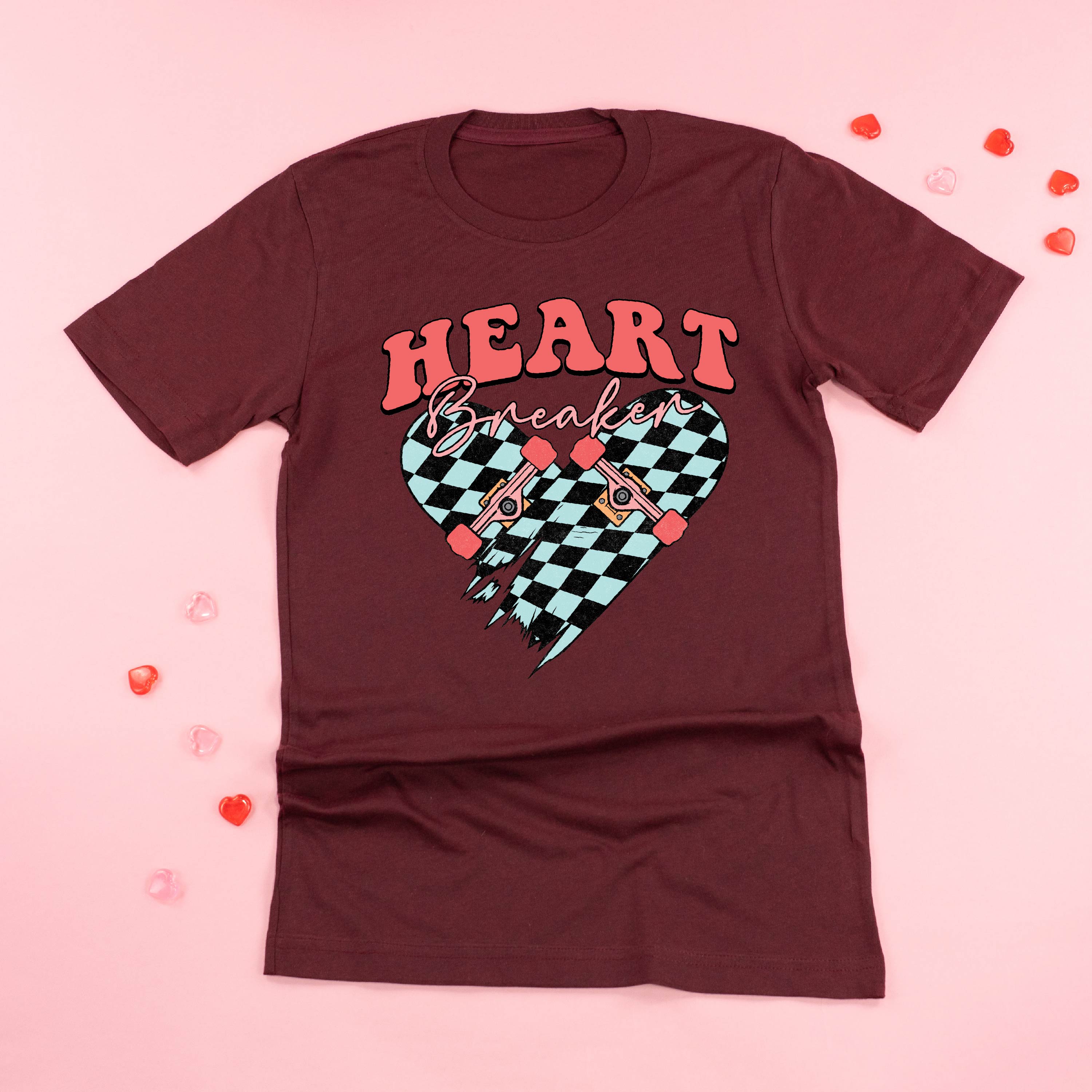 Heart Breaker - Skateboard - Unisex Tee Little Mama Shirt Shop