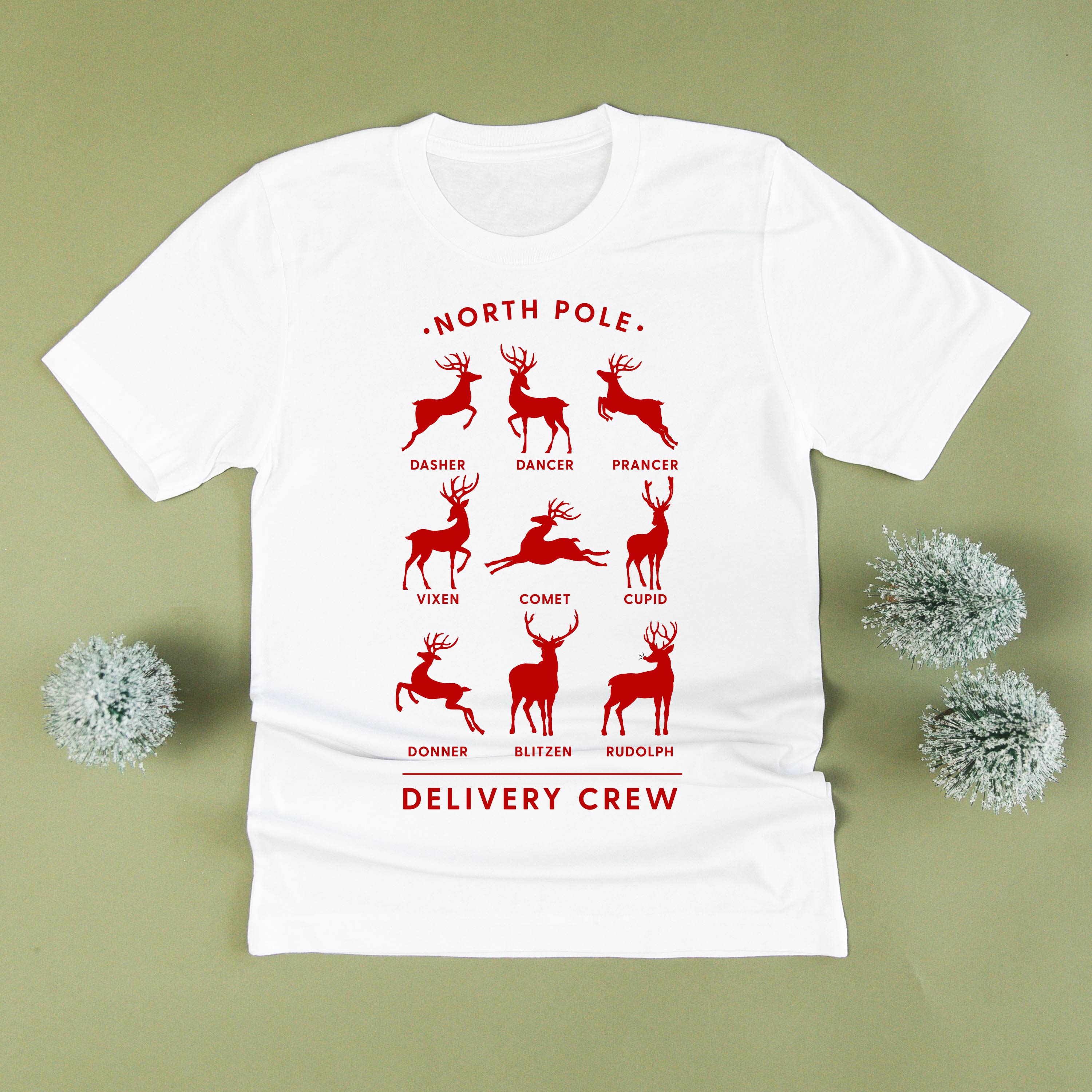 Reindeer - North Pole Delivery Crew - Unisex Tee Little Mama Shirt Shop