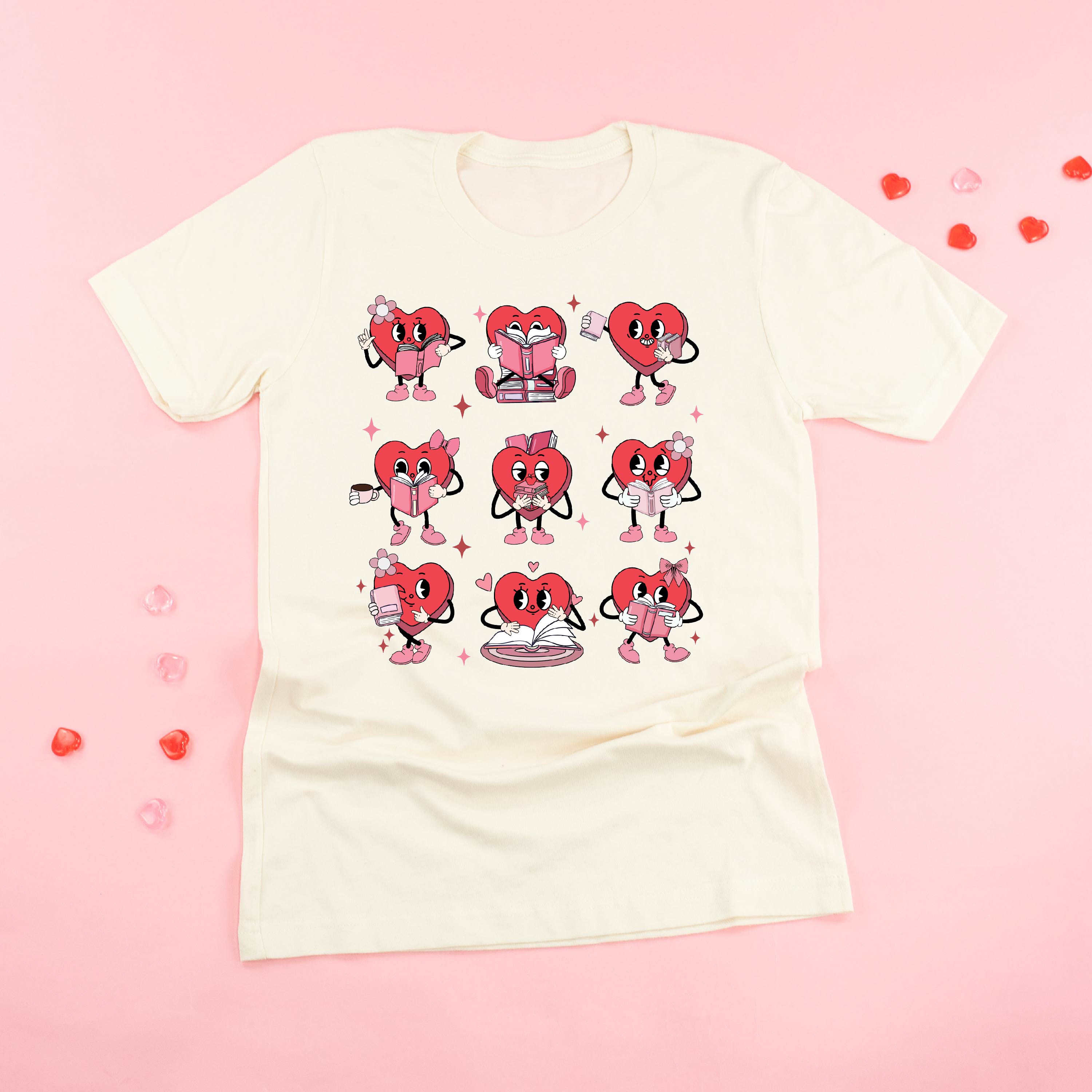 Reading Hearts - Unisex Tee Little Mama Shirt Shop