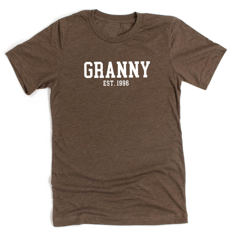 Granny - EST. (Select Your Year) ﻿- Unisex Tee