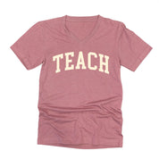 Teach (Varsity) - Unisex Tee Little Mama Shirt Shop