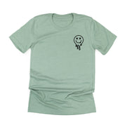 Tired Teachers Club - Melty X Squiggle Smiley (pf & b) - Unisex Tee Little Mama Shirt Shop