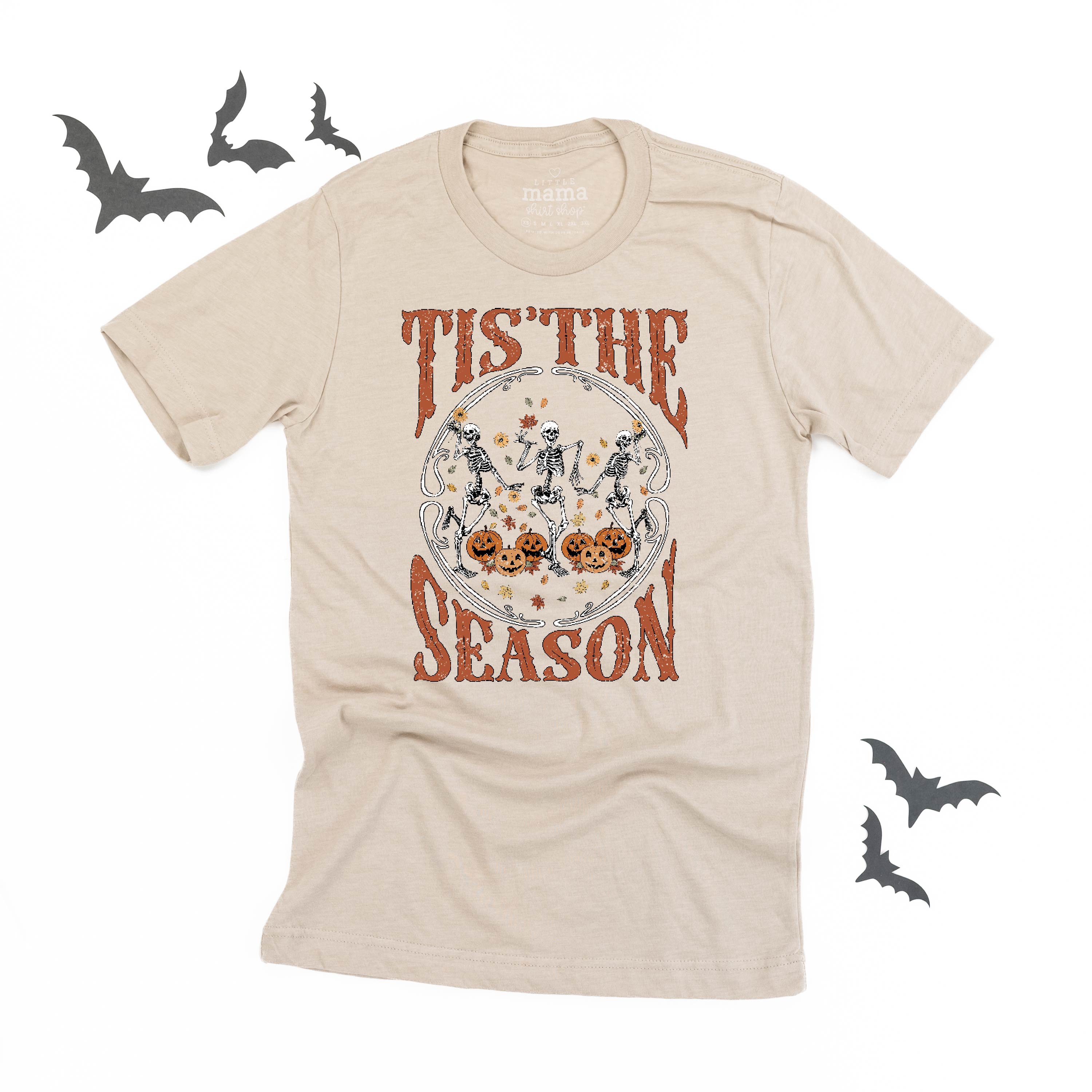 Tis' the Season (Festive Skeletons) - Unisex Tee Little Mama Shirt Shop