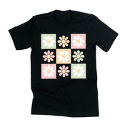 3x3 Checker Board Flowers - Unisex Tee Little Mama Shirt Shop