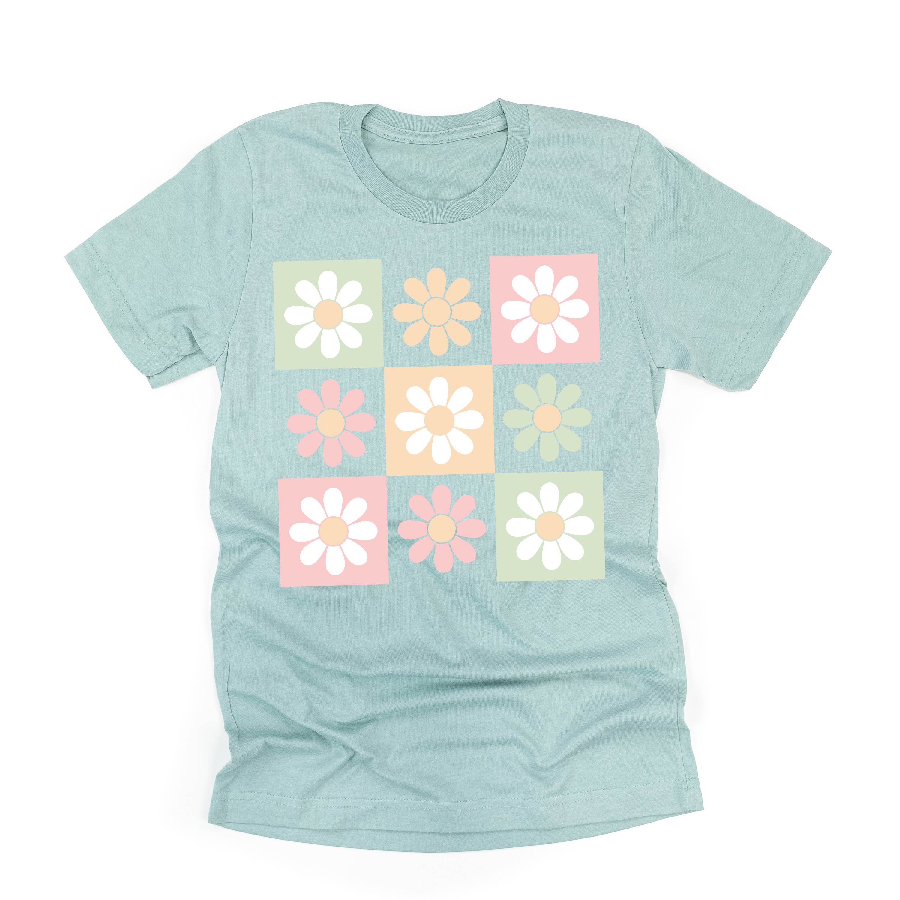 adult_unisex_tees_3x3_checker_board_flowers_little_mama_shirt_shop