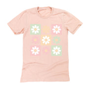 3x3 Checker Board Flowers - Unisex Tee Little Mama Shirt Shop