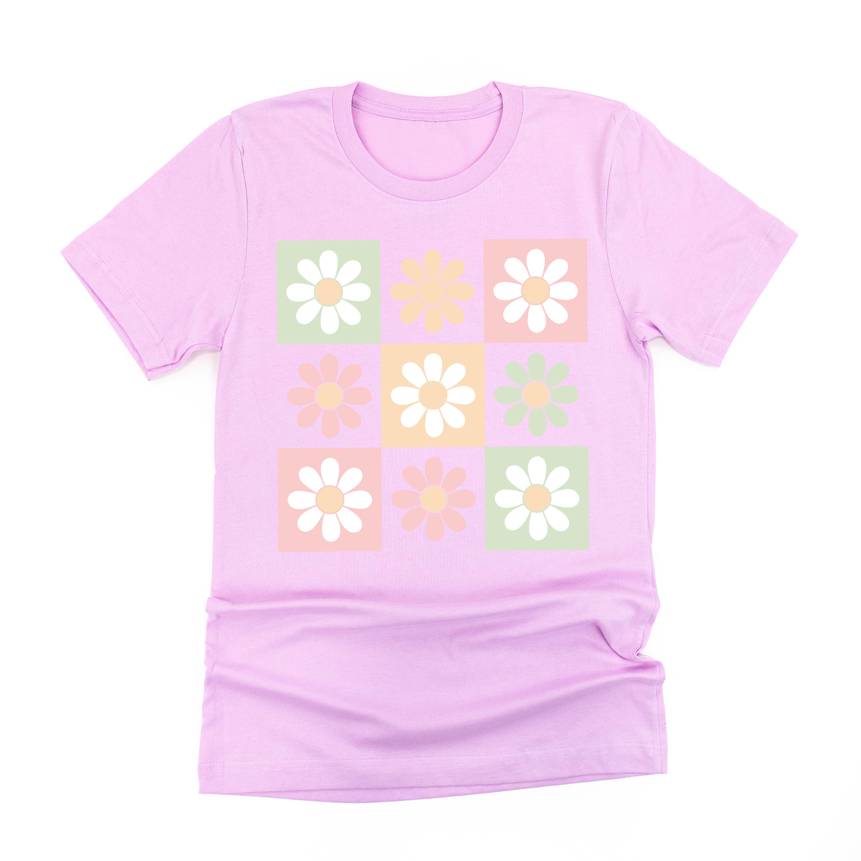 3x3 Checker Board Flowers - Unisex Tee Little Mama Shirt Shop