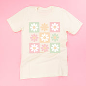 3x3 Checker Board Flowers - Unisex Tee Little Mama Shirt Shop