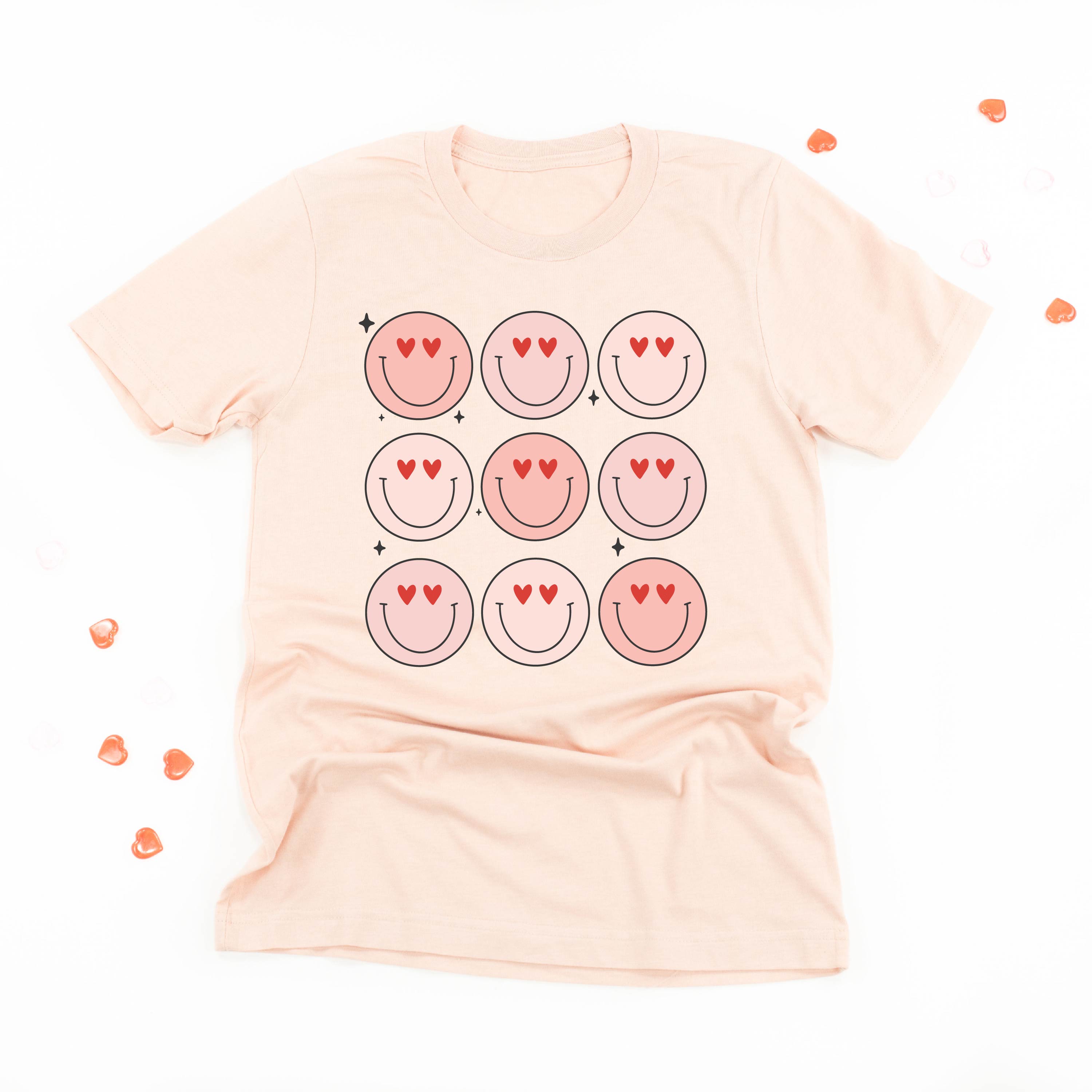 3x3 Heart Eye Smileys - Unisex Tee Little Mama Shirt Shop
