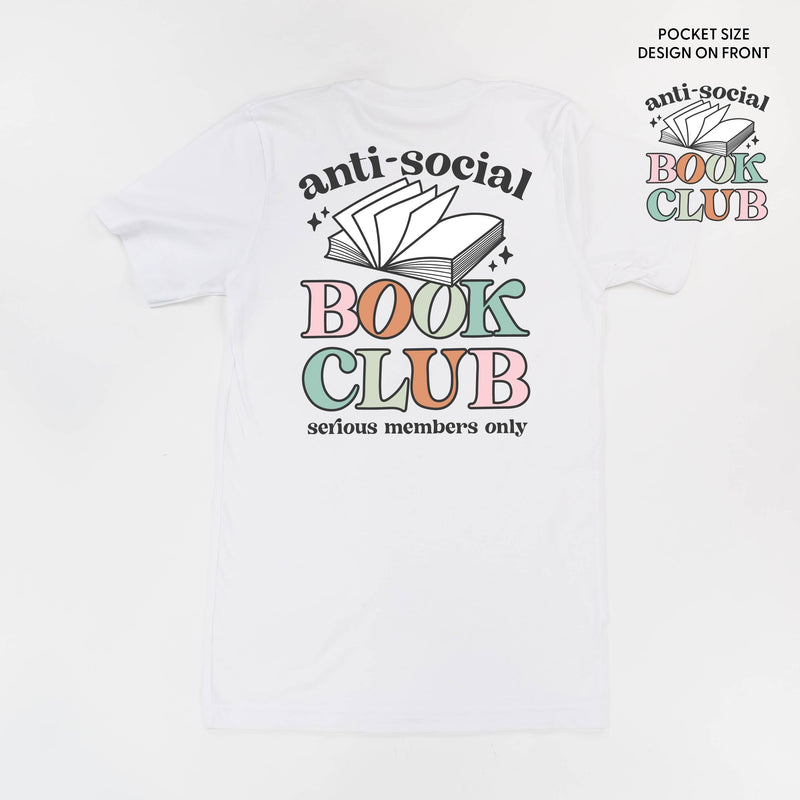 Anti-Social Book Club (Pocket on Front / Full Size on Back) - Unisex Tee