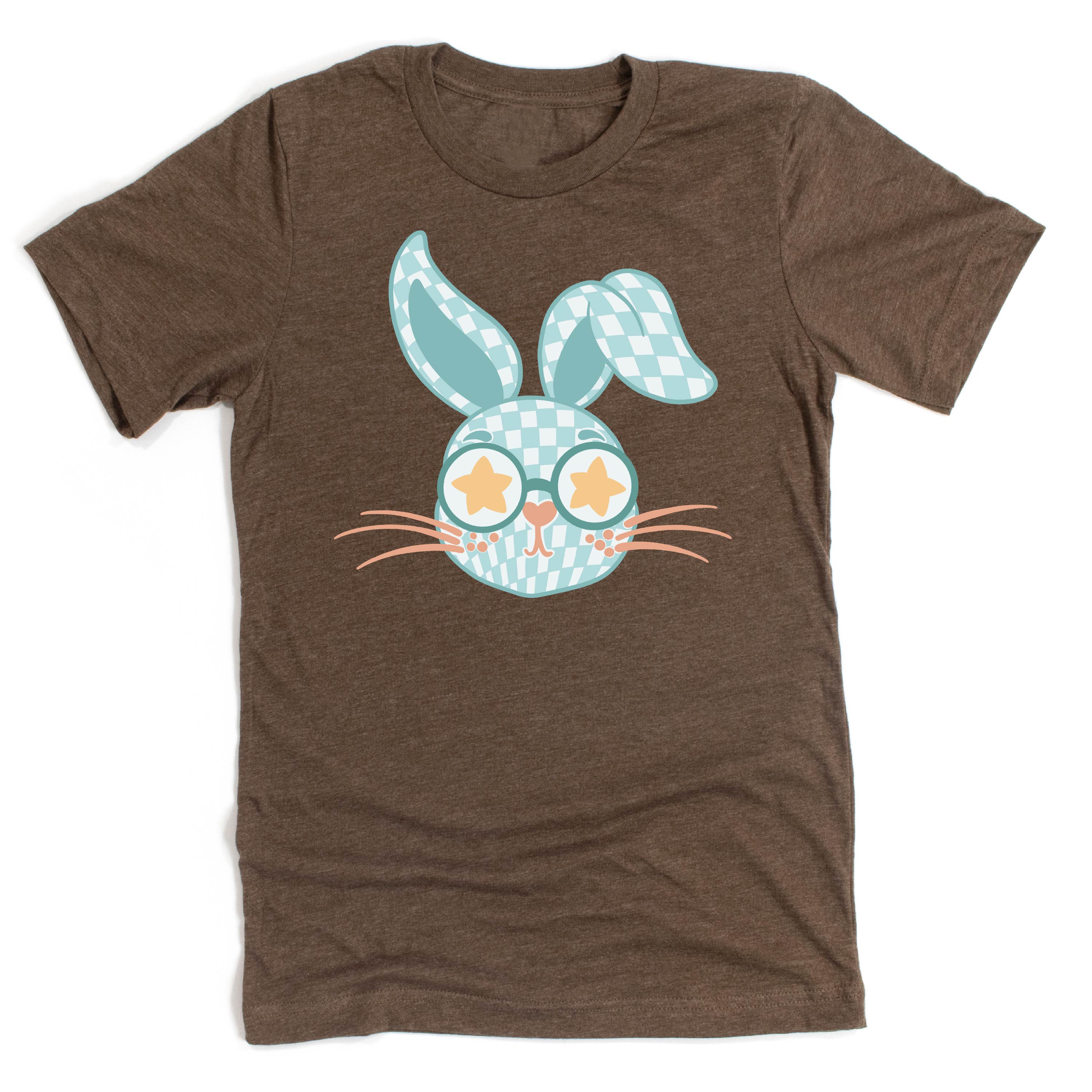 Blue Checkered Bunny - Unisex Tee Little Mama Shirt Shop