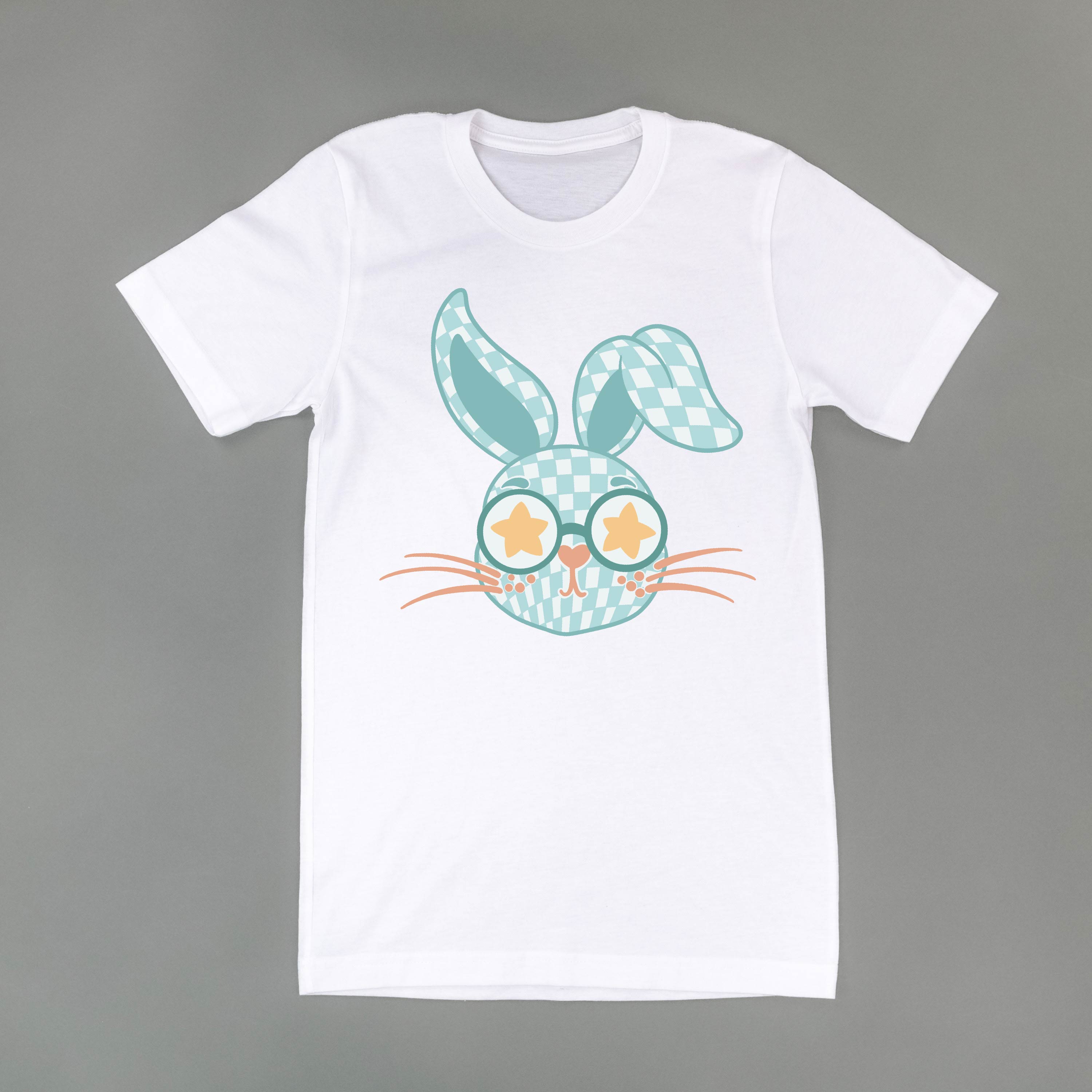 Blue Checkered Bunny - Unisex Tee Little Mama Shirt Shop