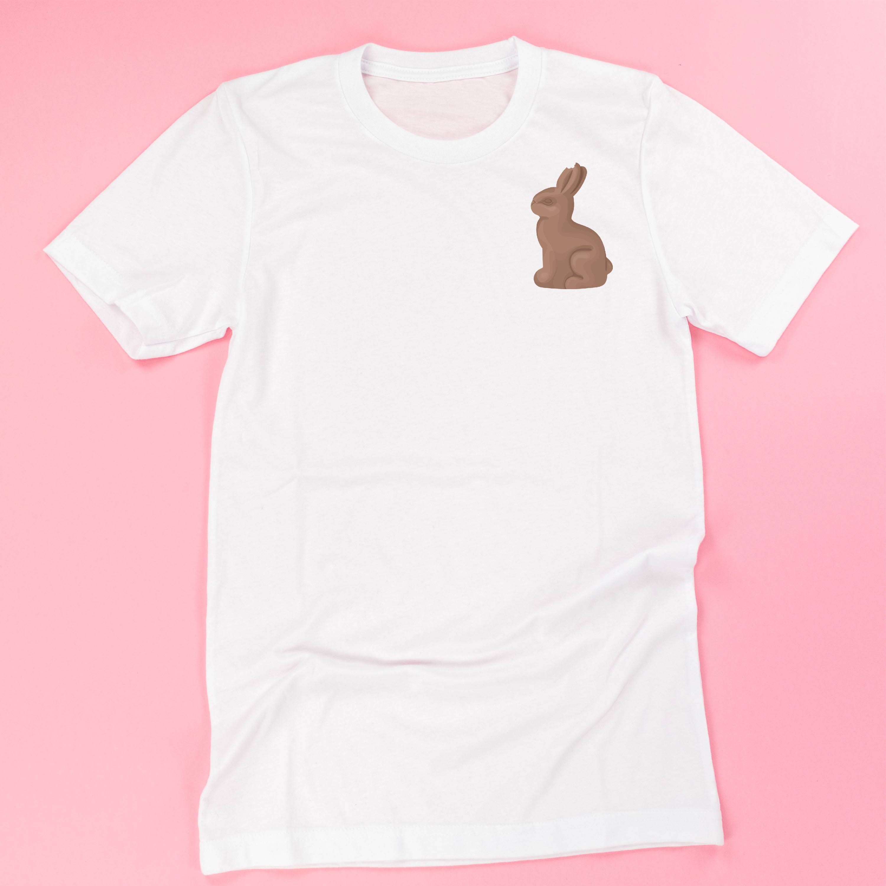 Chocolate Bunny (pocket) - Unisex Tee Little Mama Shirt Shop