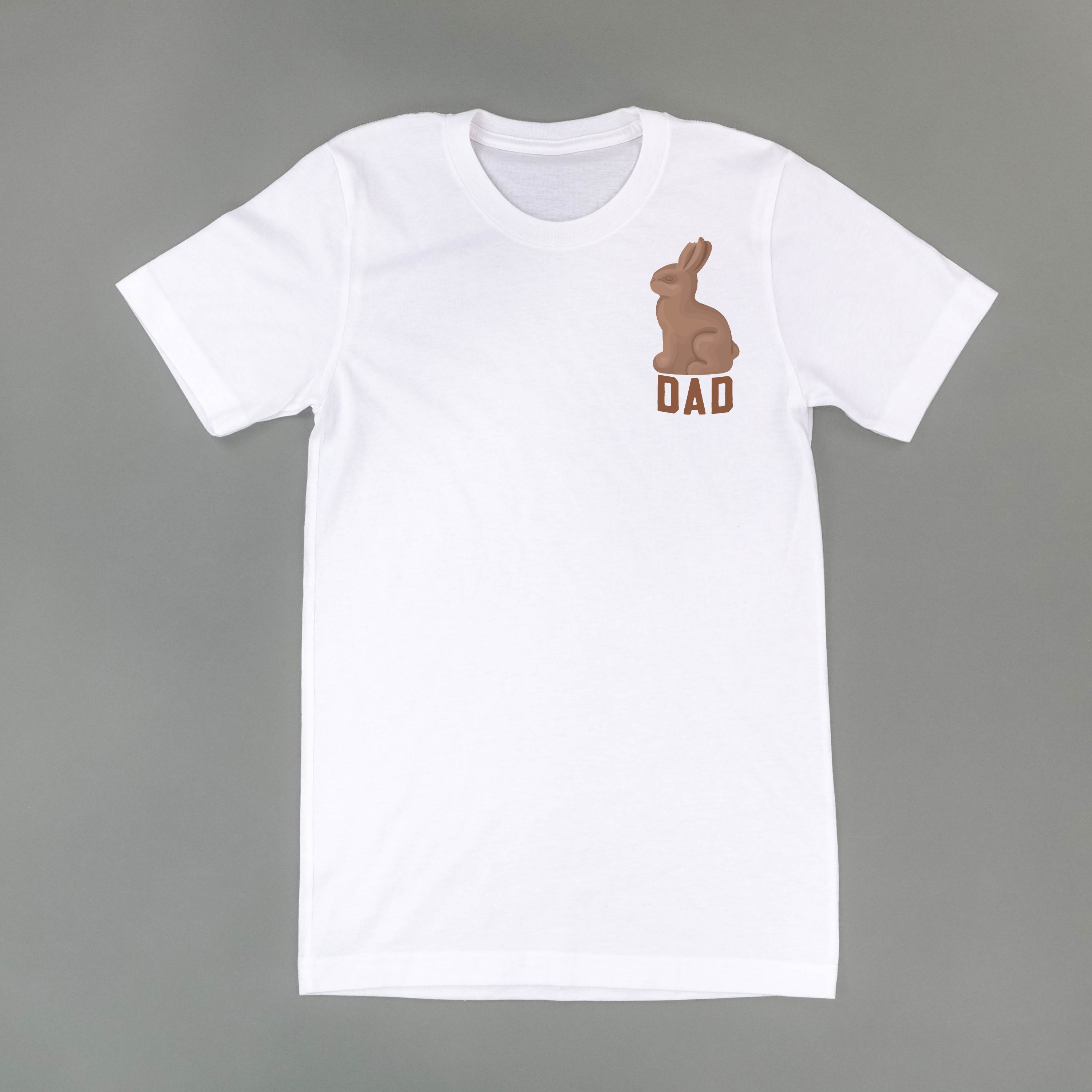 Dad - Chocolate Bunny (pocket) - Unisex Tee Little Mama Shirt Shop