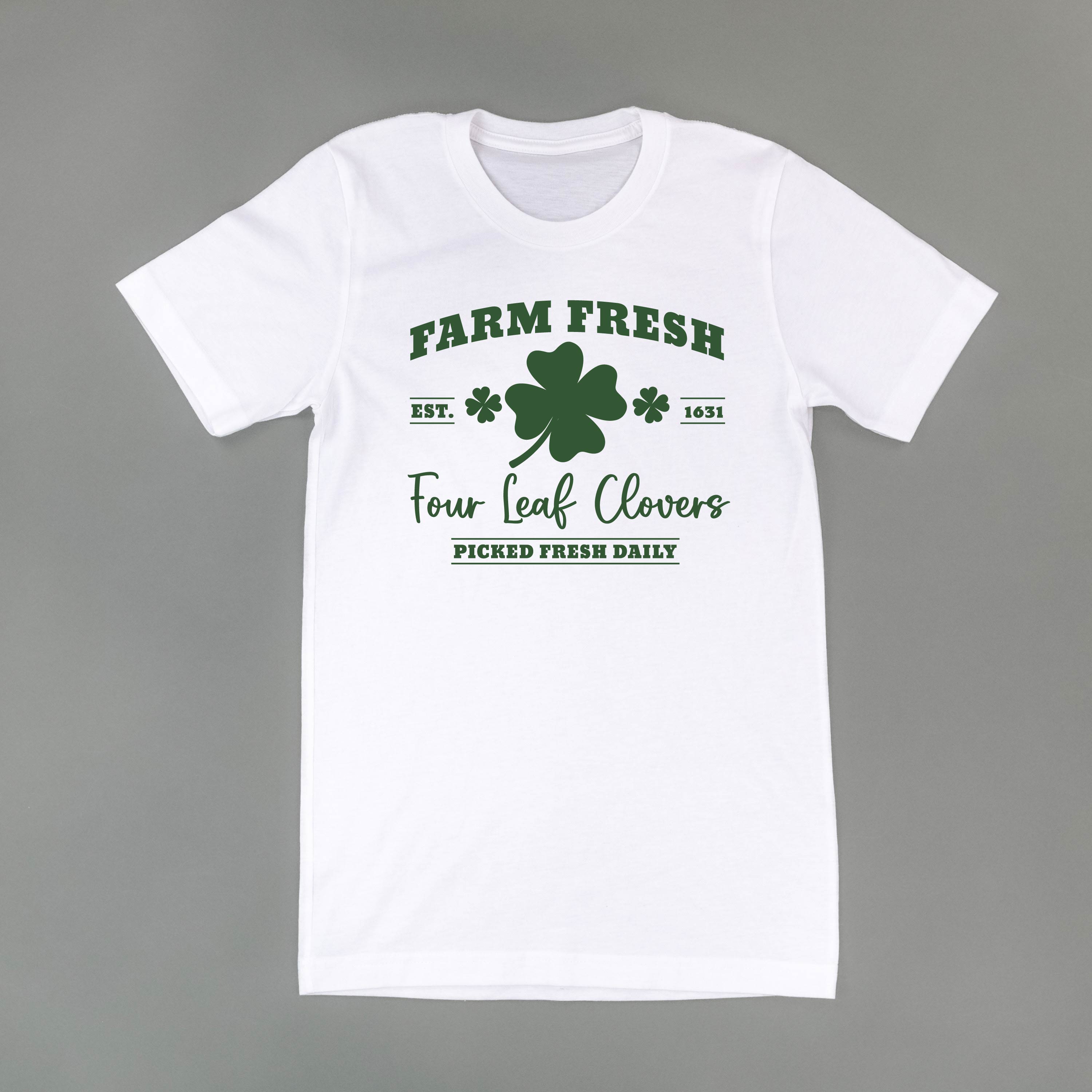 Farm Fresh Four Leaf Clovers - Unisex Tee Little Mama Shirt Shop