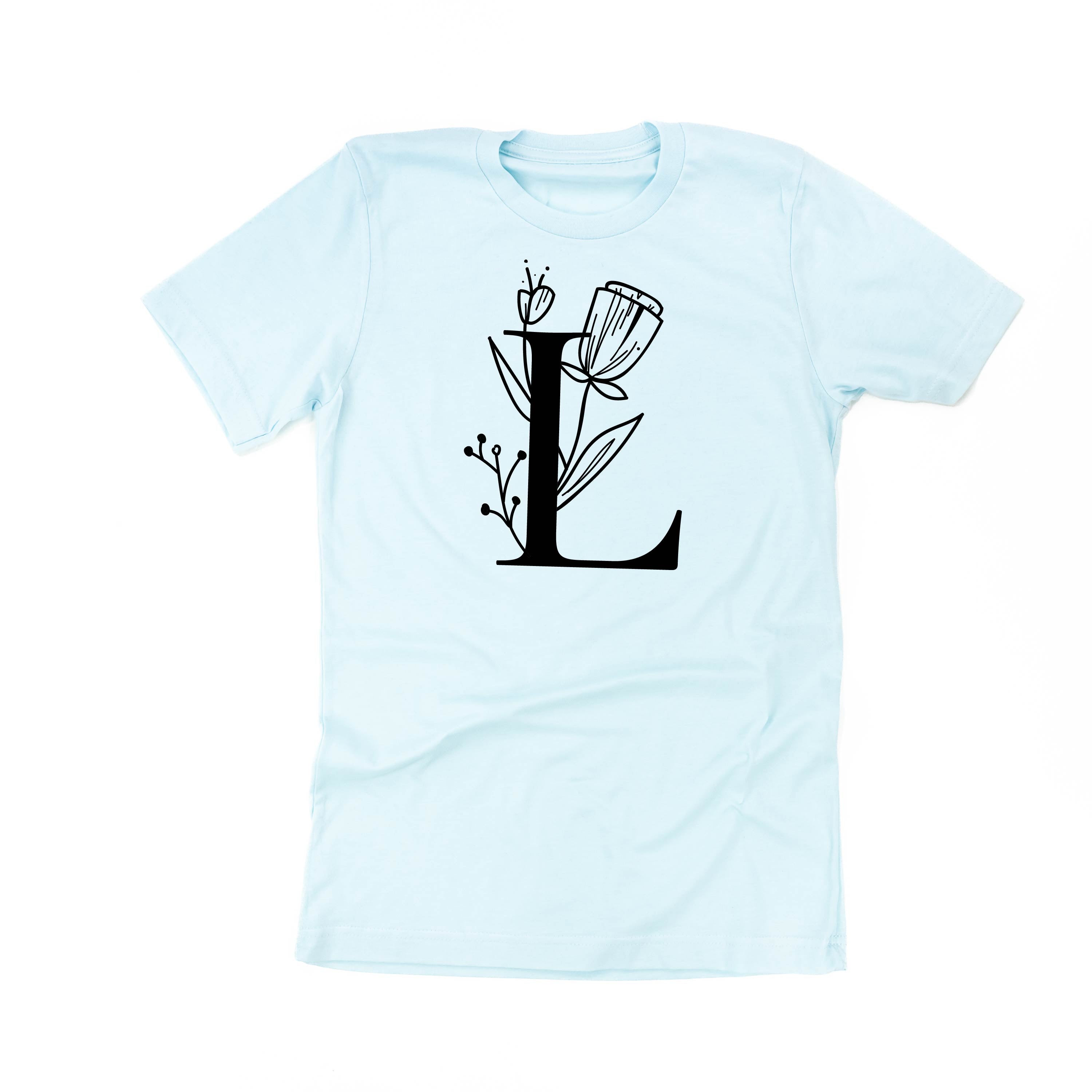 Floral Initials - Unisex Tee Little Mama Shirt Shop