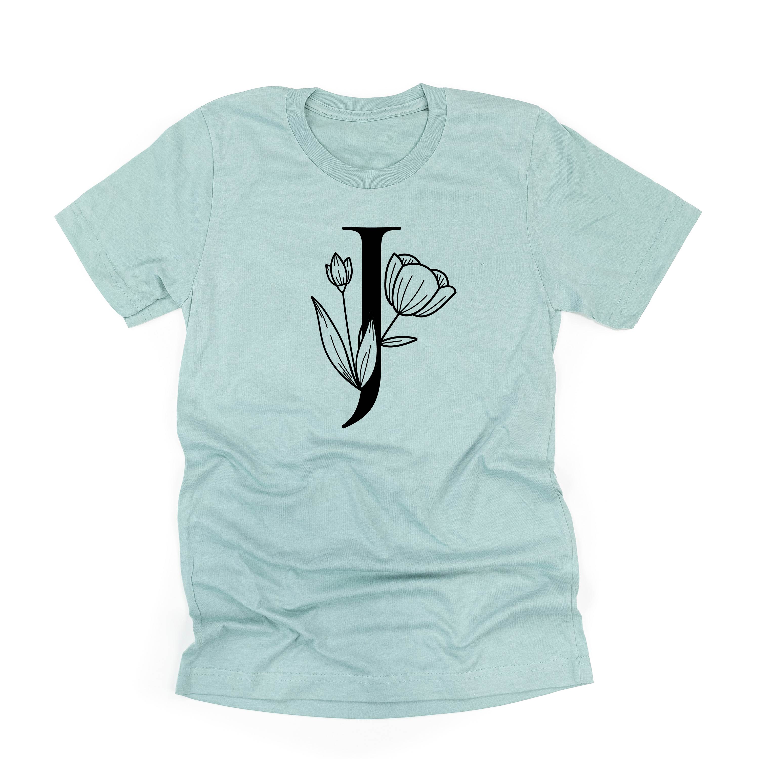 Floral Initials - Unisex Tee Little Mama Shirt Shop