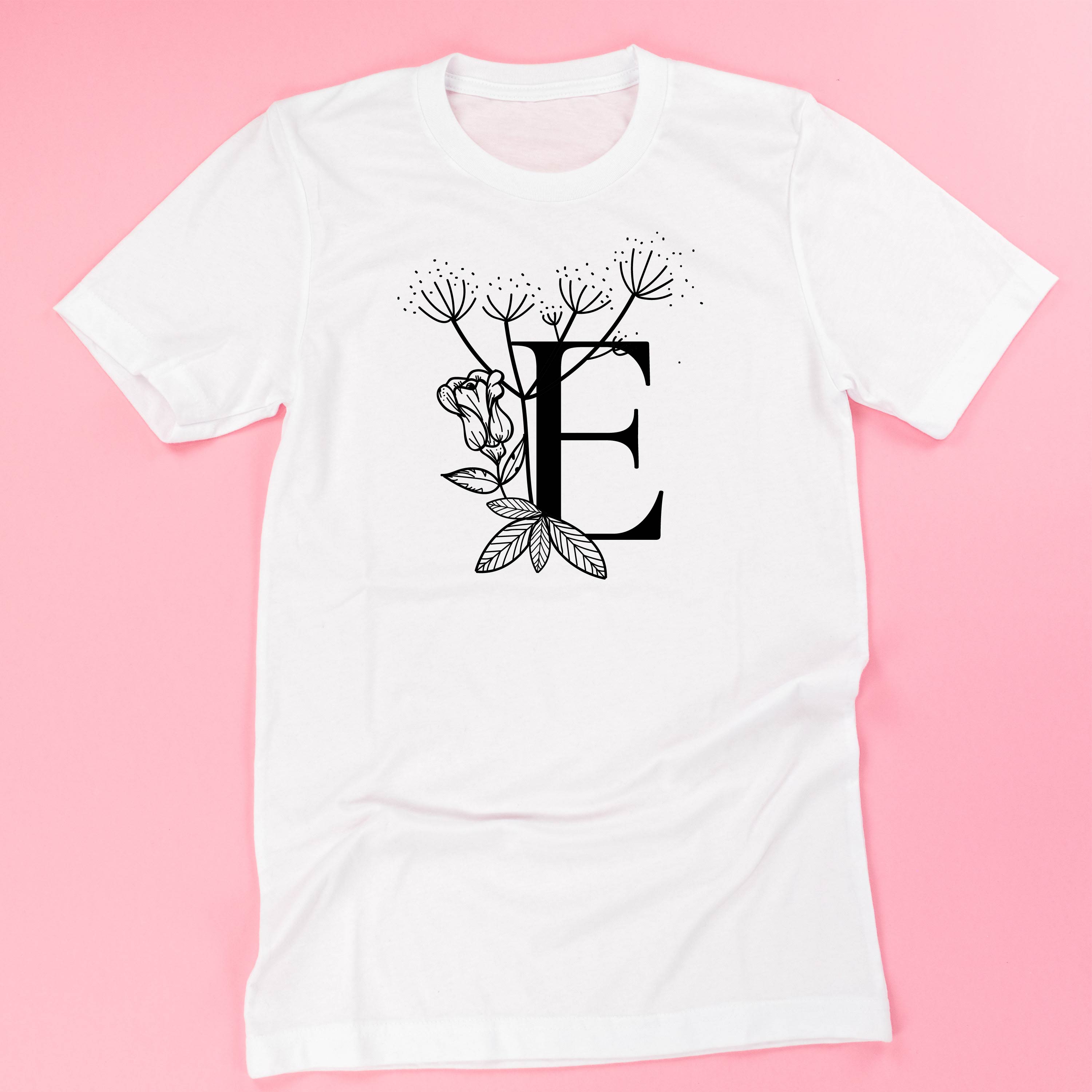 Floral Initials - Unisex Tee Little Mama Shirt Shop