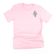 Flower Diamond (Pocket Front) w/ Actually Life is Beautiful and I Have Time (Back) - Unisex Tee Little Mama Shirt Shop