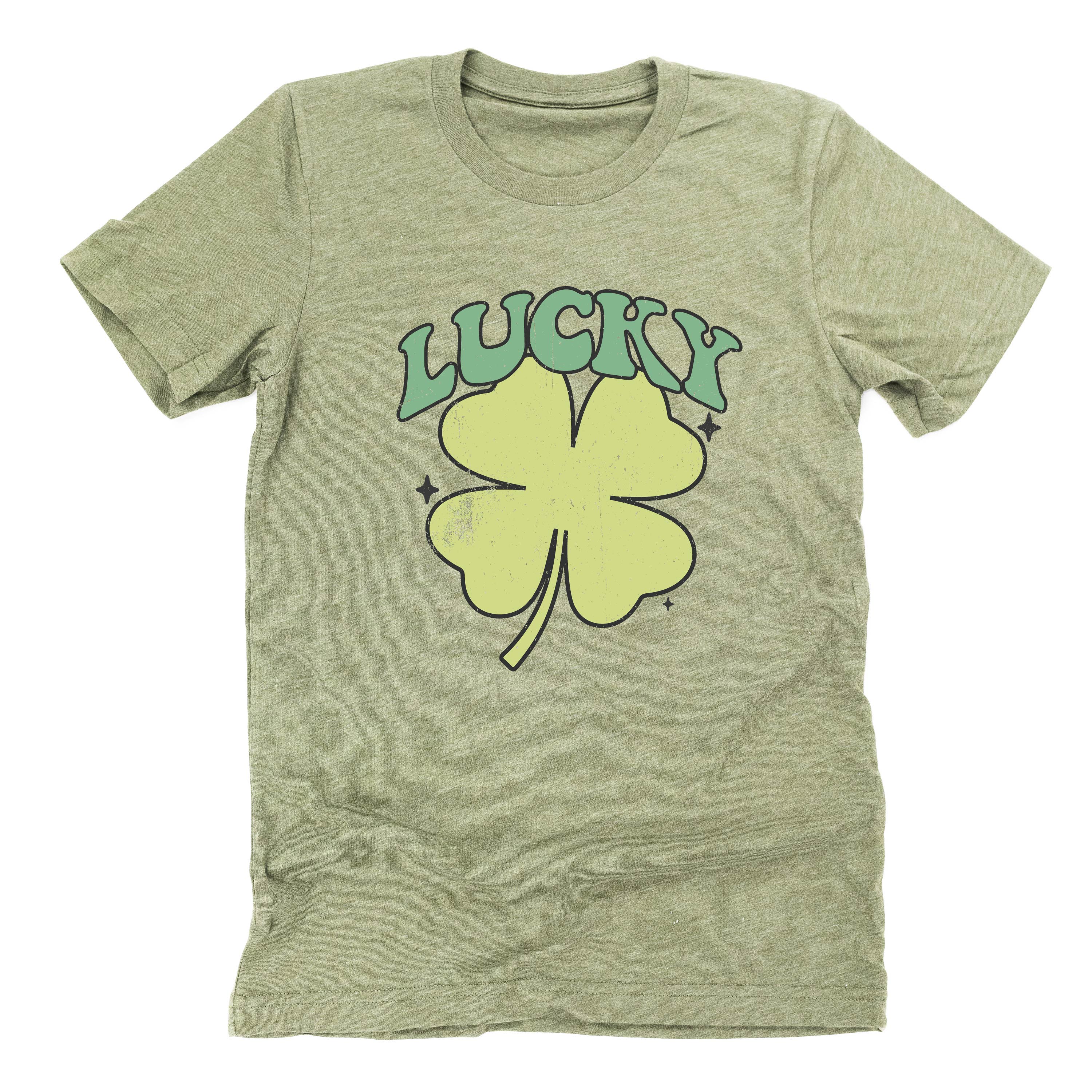 Green Oversized Lucky Shamrock - Unisex Tee Little Mama Shirt Shop
