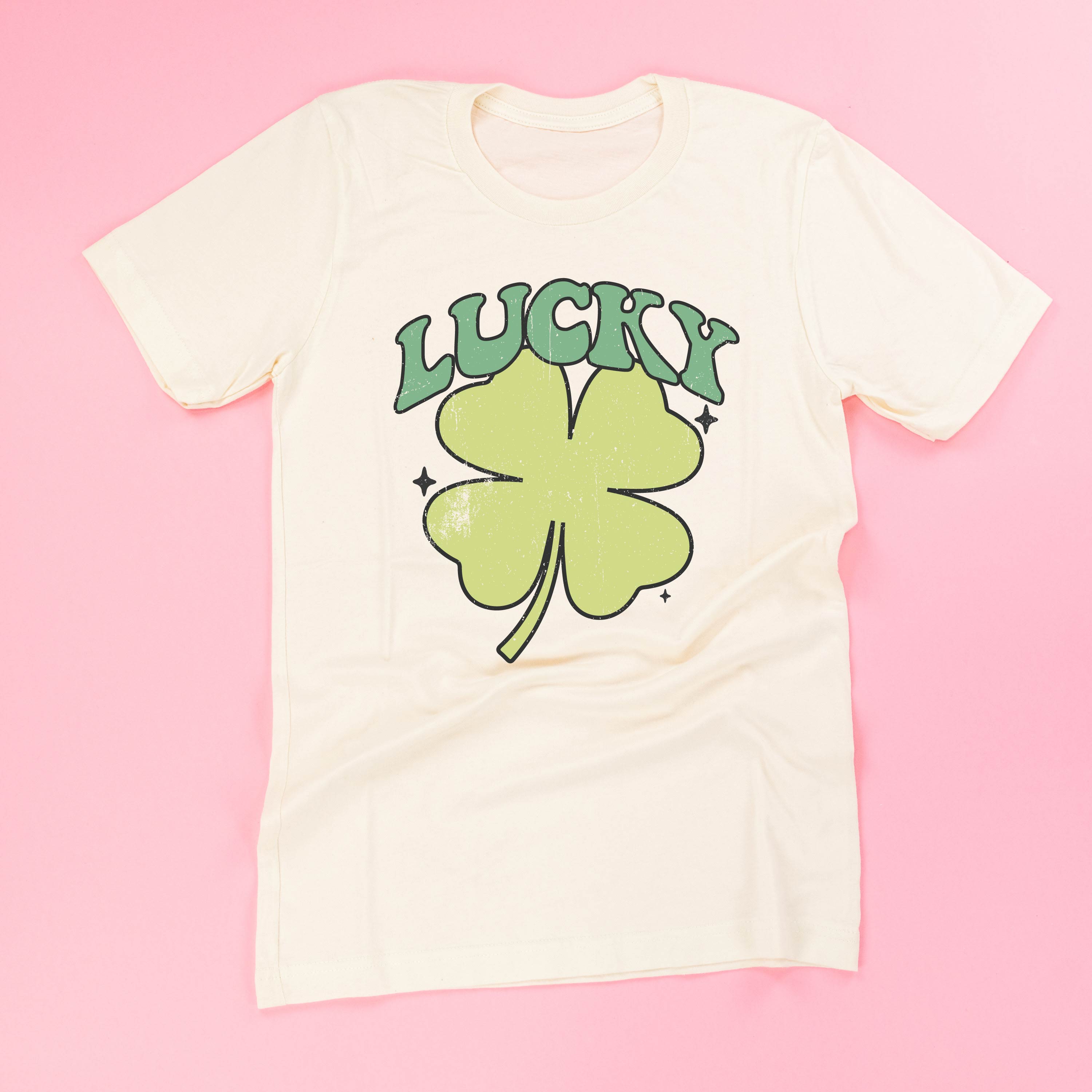 Green Oversized Lucky Shamrock - Unisex Tee Little Mama Shirt Shop
