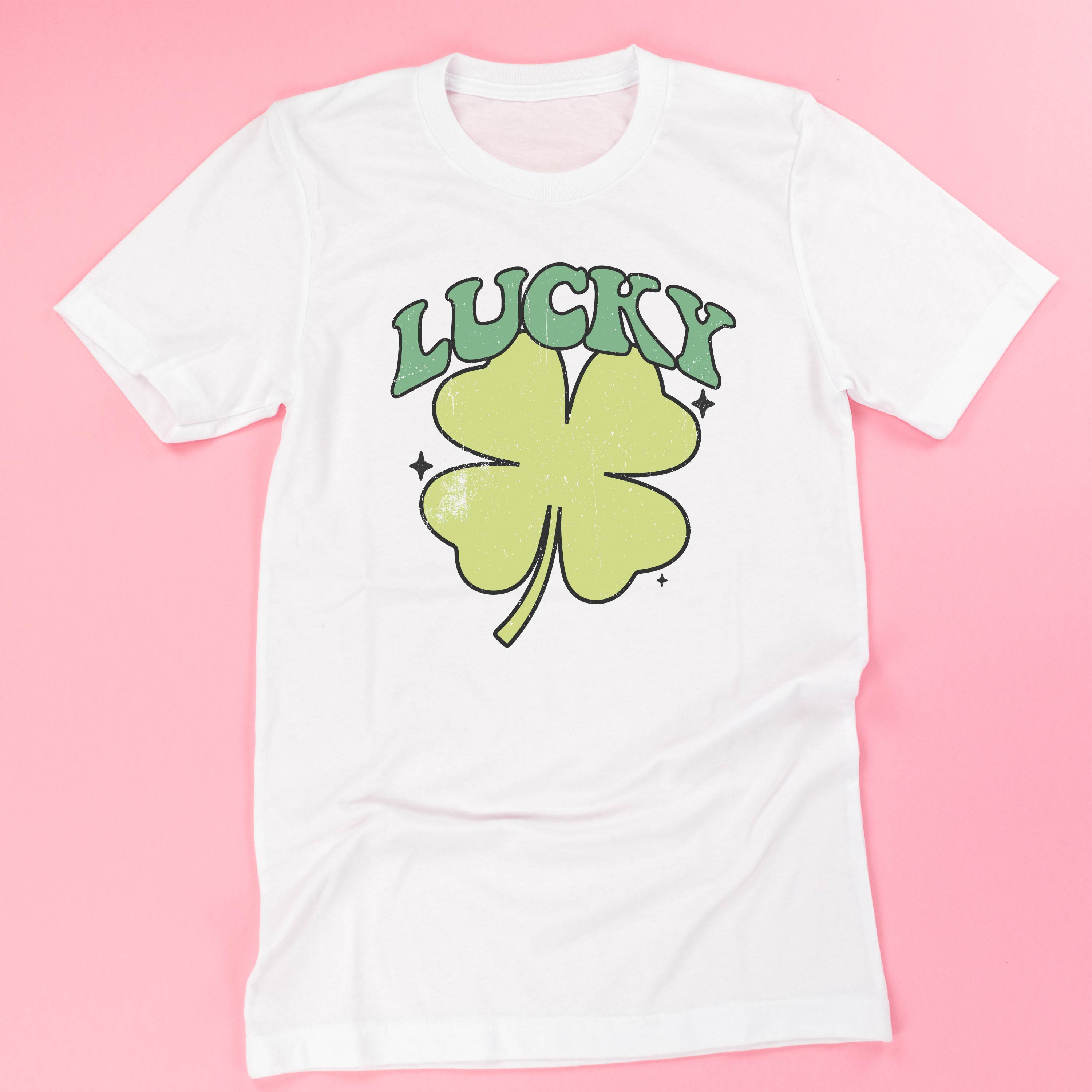 Green Oversized Lucky Shamrock - Unisex Tee Little Mama Shirt Shop