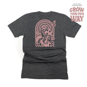 Grow Your Own Way (Pocket Front) w/ Mushrooms on Back - Unisex Tee Little Mama Shirt Shop