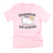 Happiest When Reading - Unisex Tee Little Mama Shirt Shop