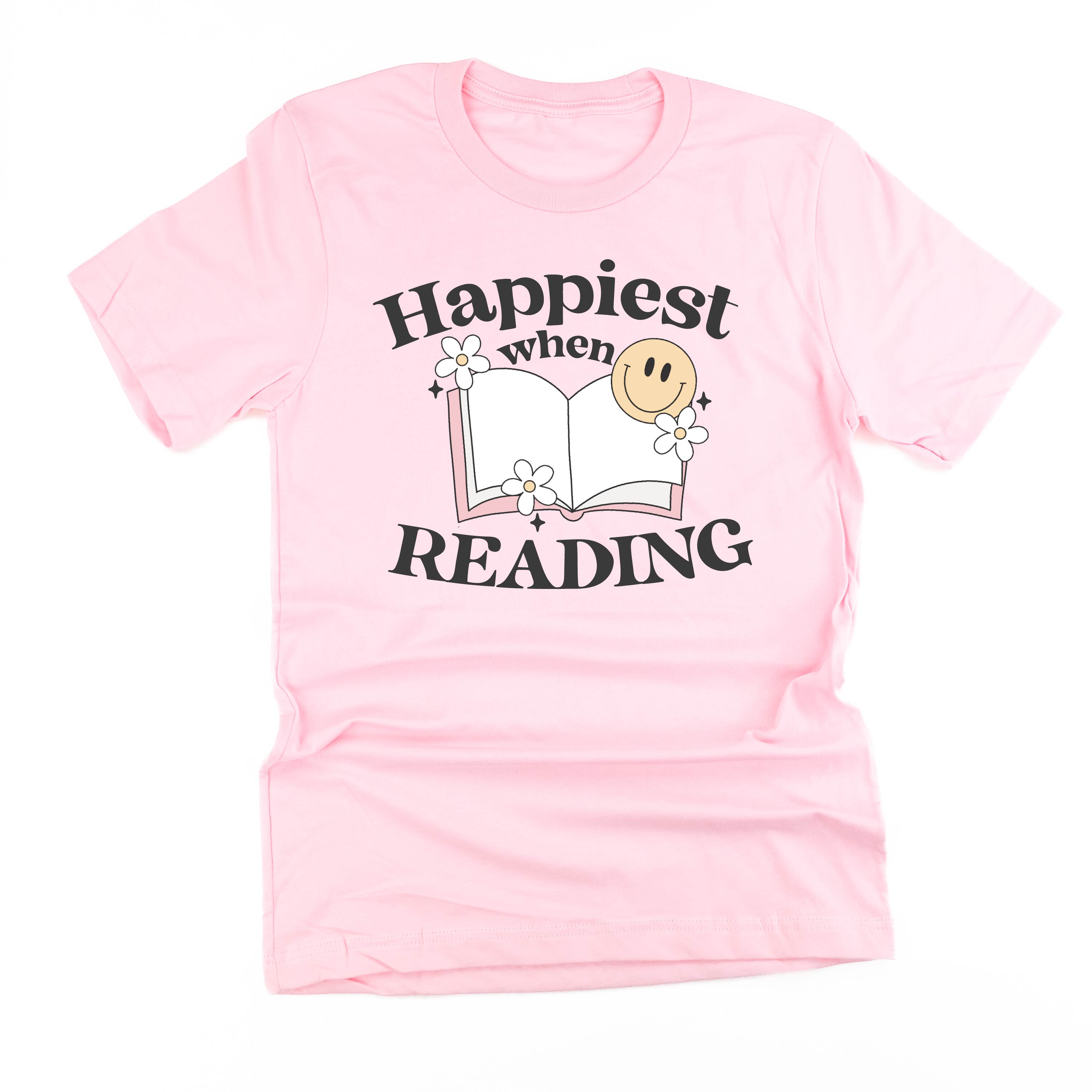 Happiest When Reading - Unisex Tee Little Mama Shirt Shop