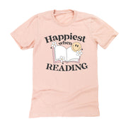 Happiest When Reading - Unisex Tee Little Mama Shirt Shop