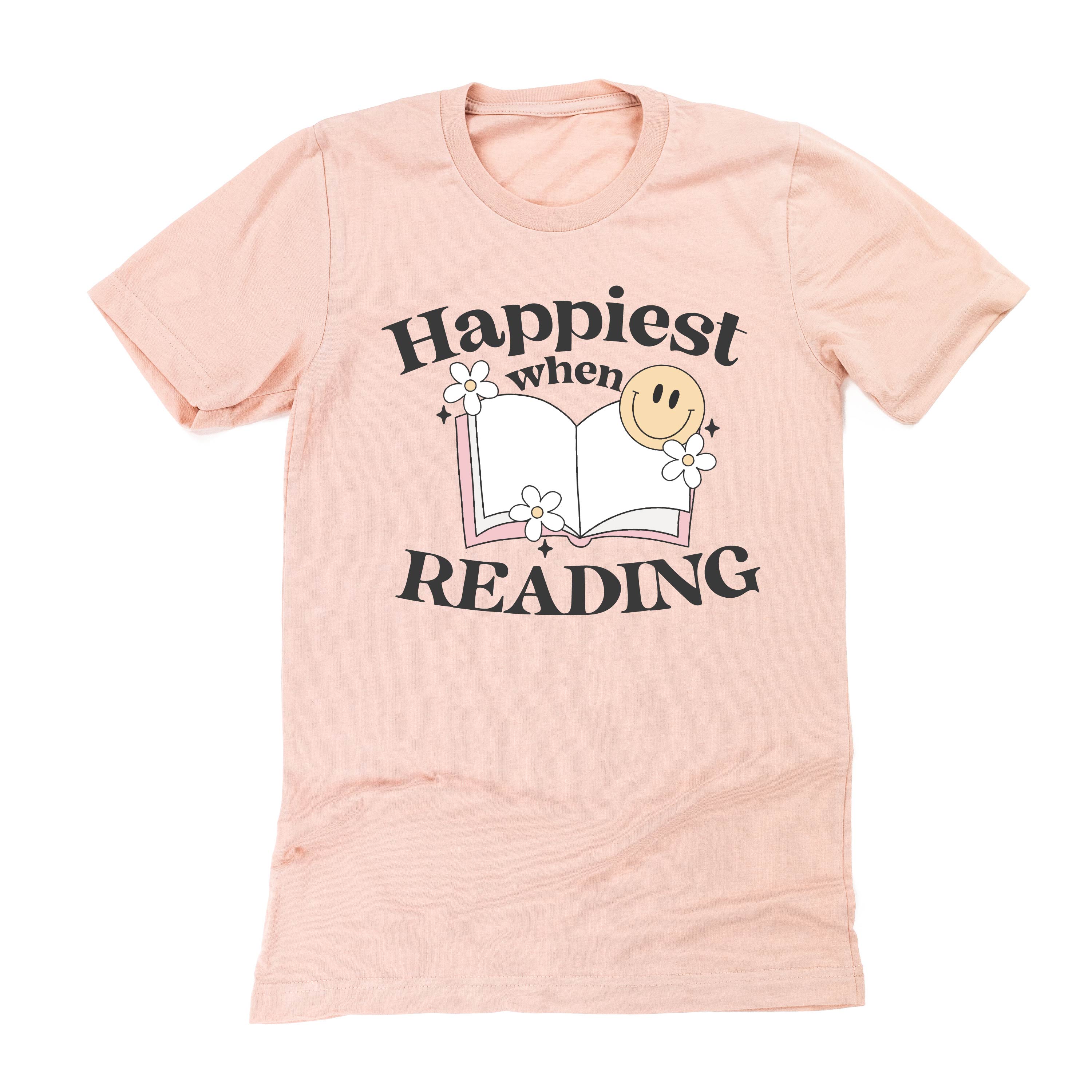 Happiest When Reading - Unisex Tee Little Mama Shirt Shop