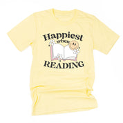 Happiest When Reading - Unisex Tee Little Mama Shirt Shop
