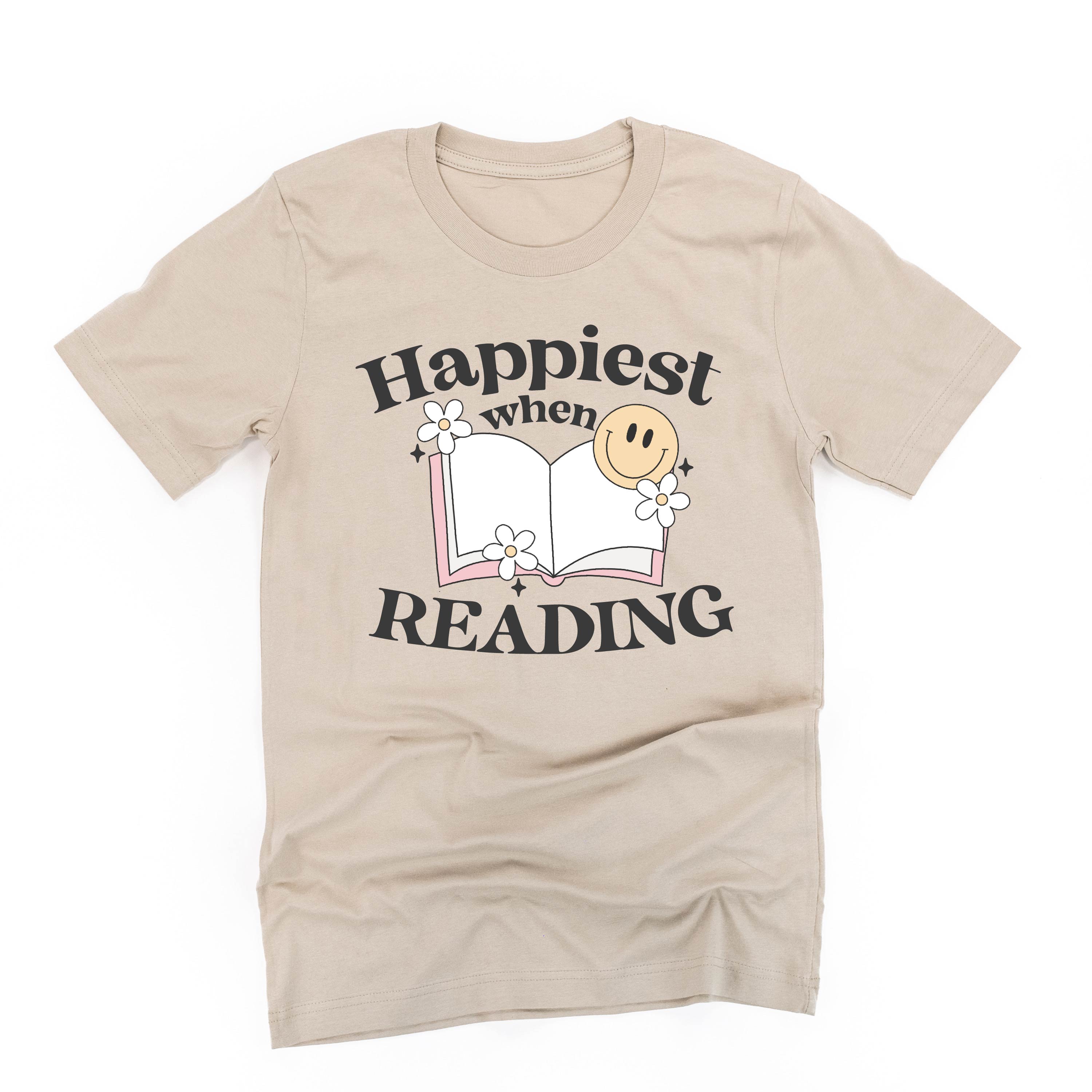 Happiest When Reading - Unisex Tee Little Mama Shirt Shop