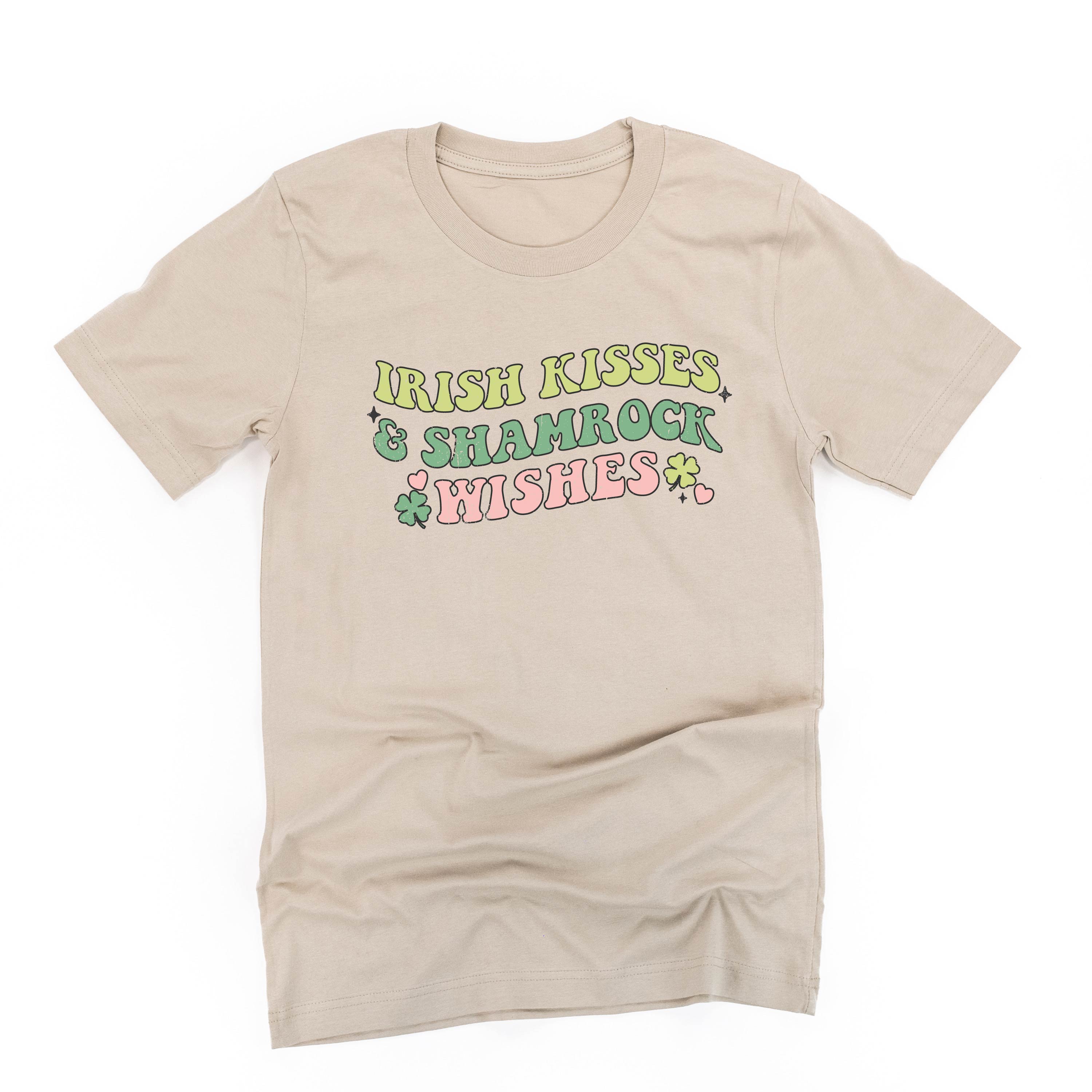 Irish Kisses & Shamrock Wishes - Unisex Tee Little Mama Shirt Shop