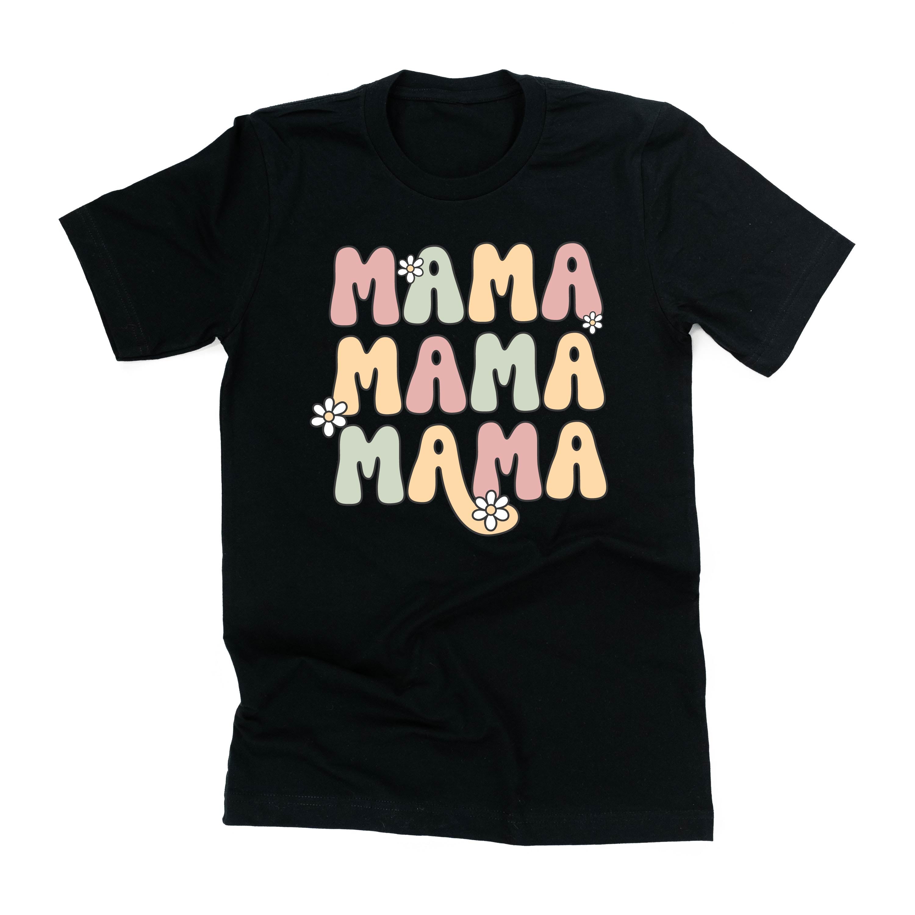 MAMA x3 with Daisies - Unisex Tee Little Mama Shirt Shop