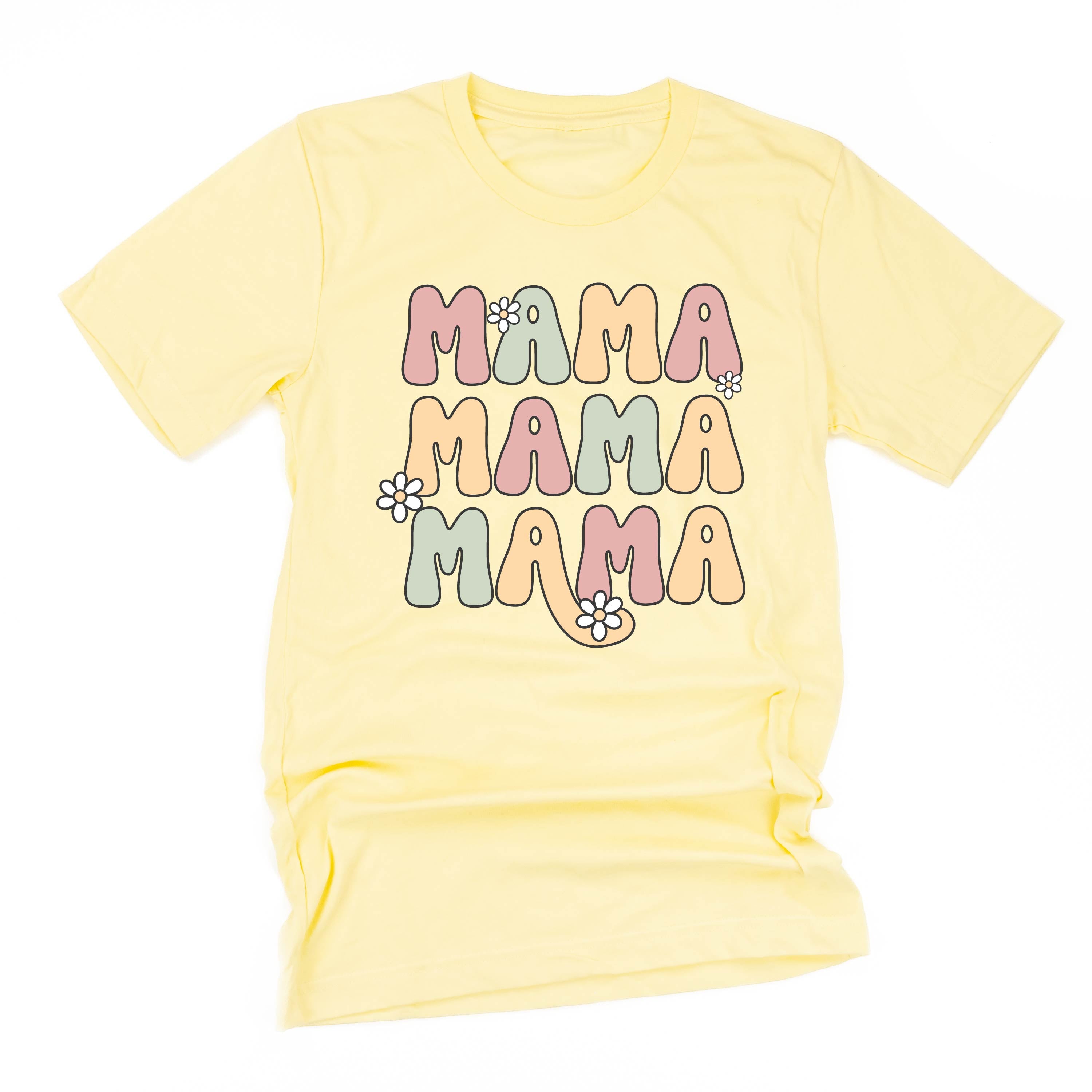 MAMA x3 with Daisies - Unisex Tee Little Mama Shirt Shop