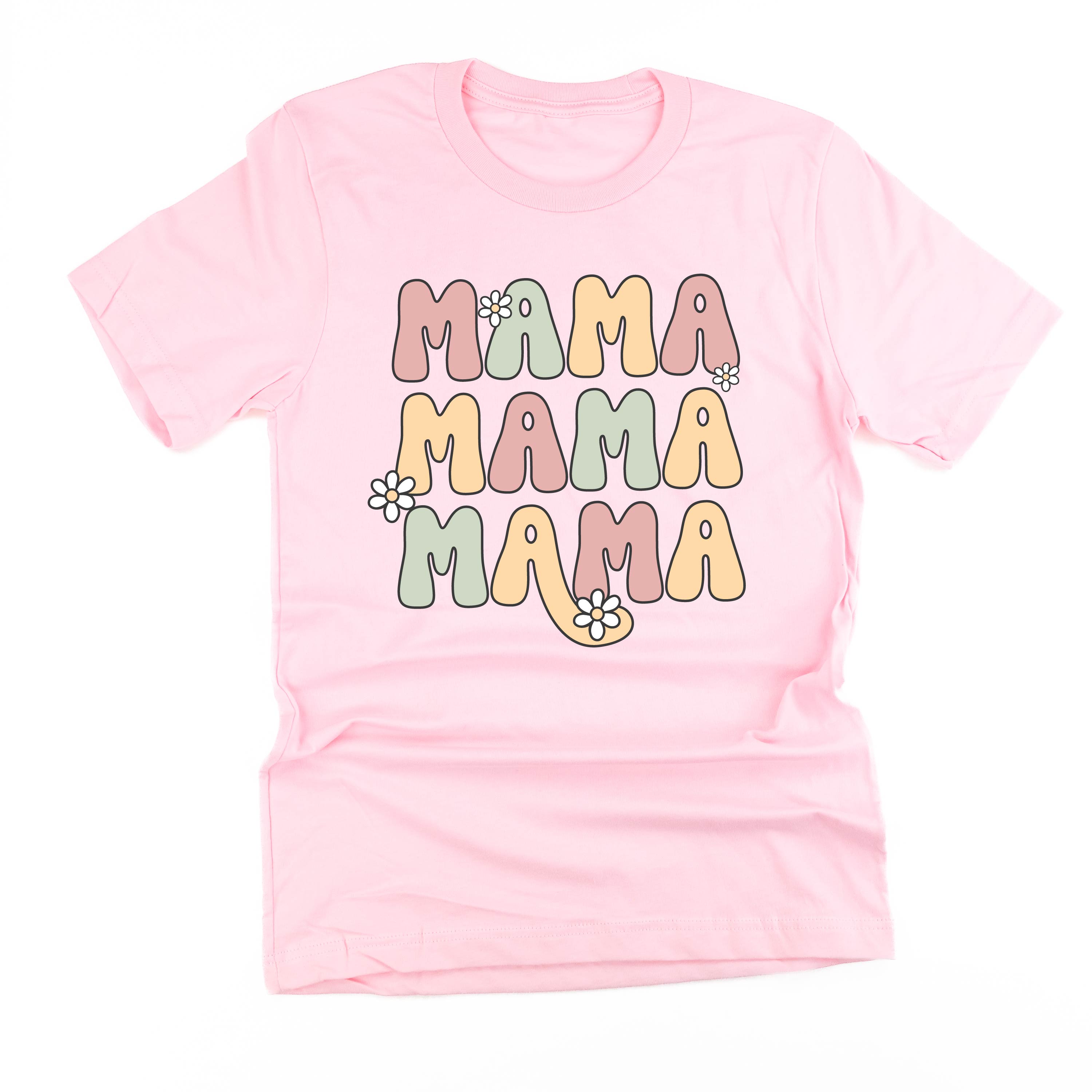 MAMA x3 with Daisies - Unisex Tee Little Mama Shirt Shop