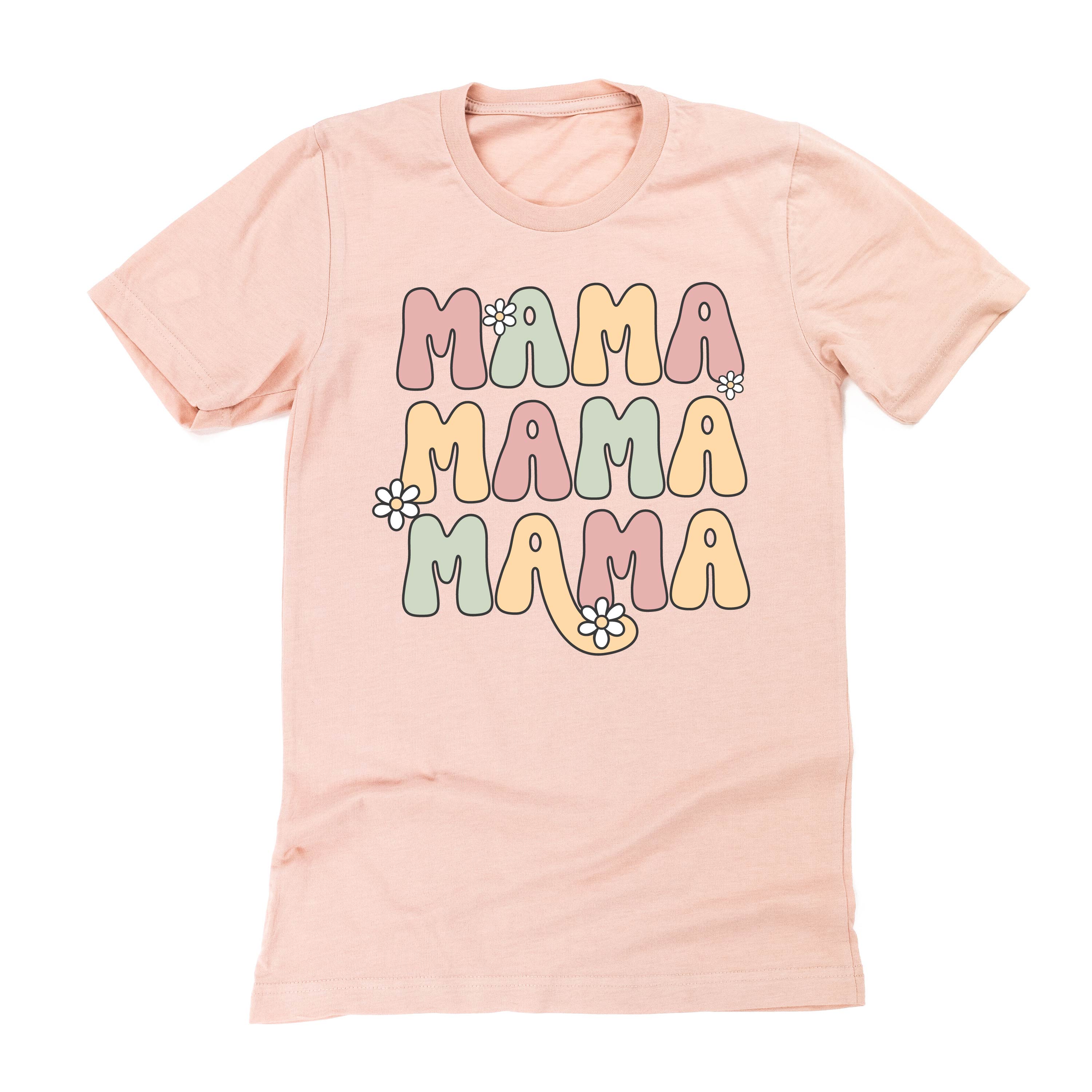 MAMA x3 with Daisies - Unisex Tee Little Mama Shirt Shop
