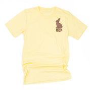 Mom - Chocolate Bunny (pocket) - Unisex Tee Little Mama Shirt Shop