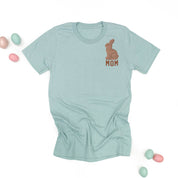 Mom - Chocolate Bunny (pocket) - Unisex Tee Little Mama Shirt Shop
