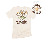 Pick Flowers Not Fights w/pocket on front- Unisex Tee Little Mama Shirt Shop