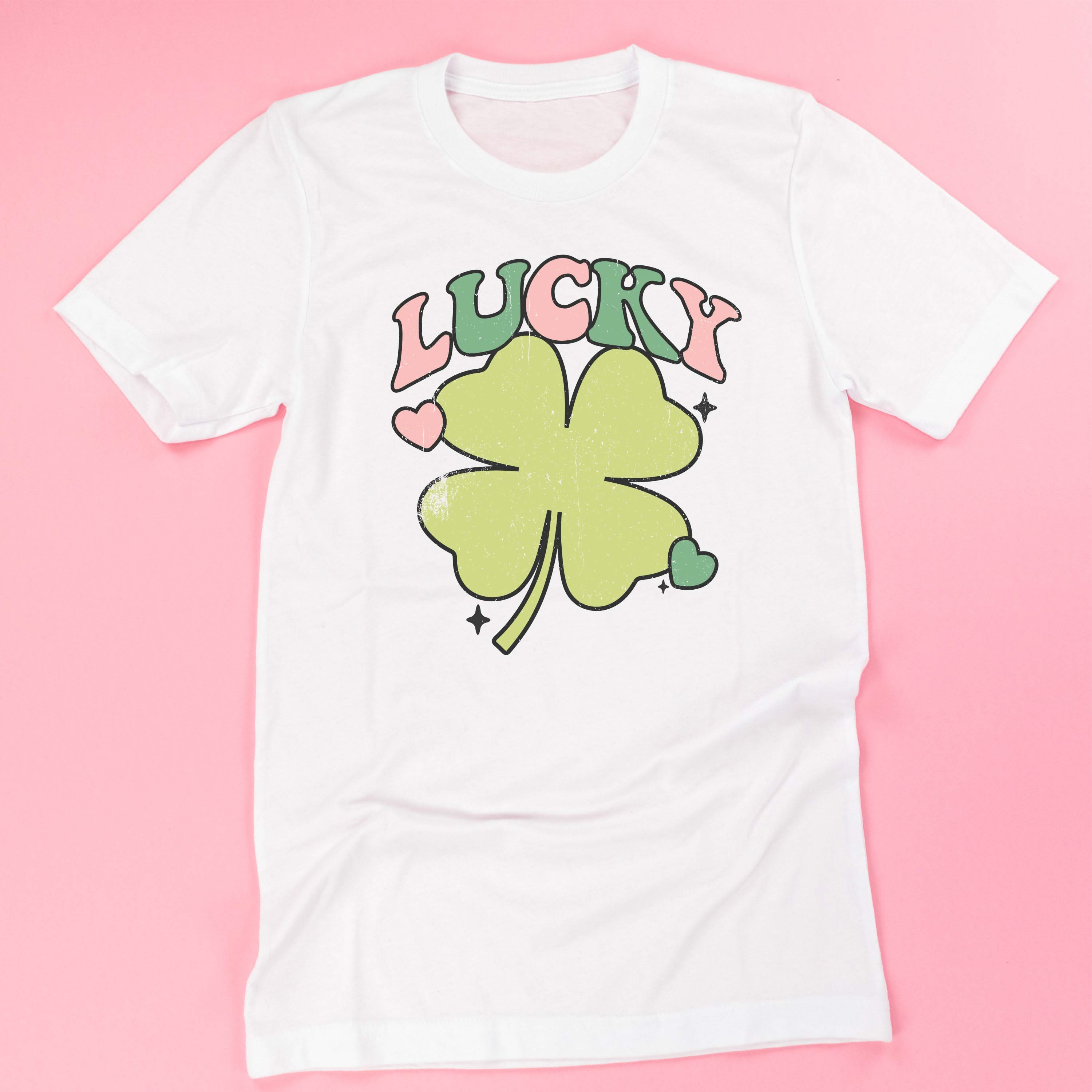 Green Oversized Lucky Shamrock - Unisex Tee Little Mama Shirt Shop