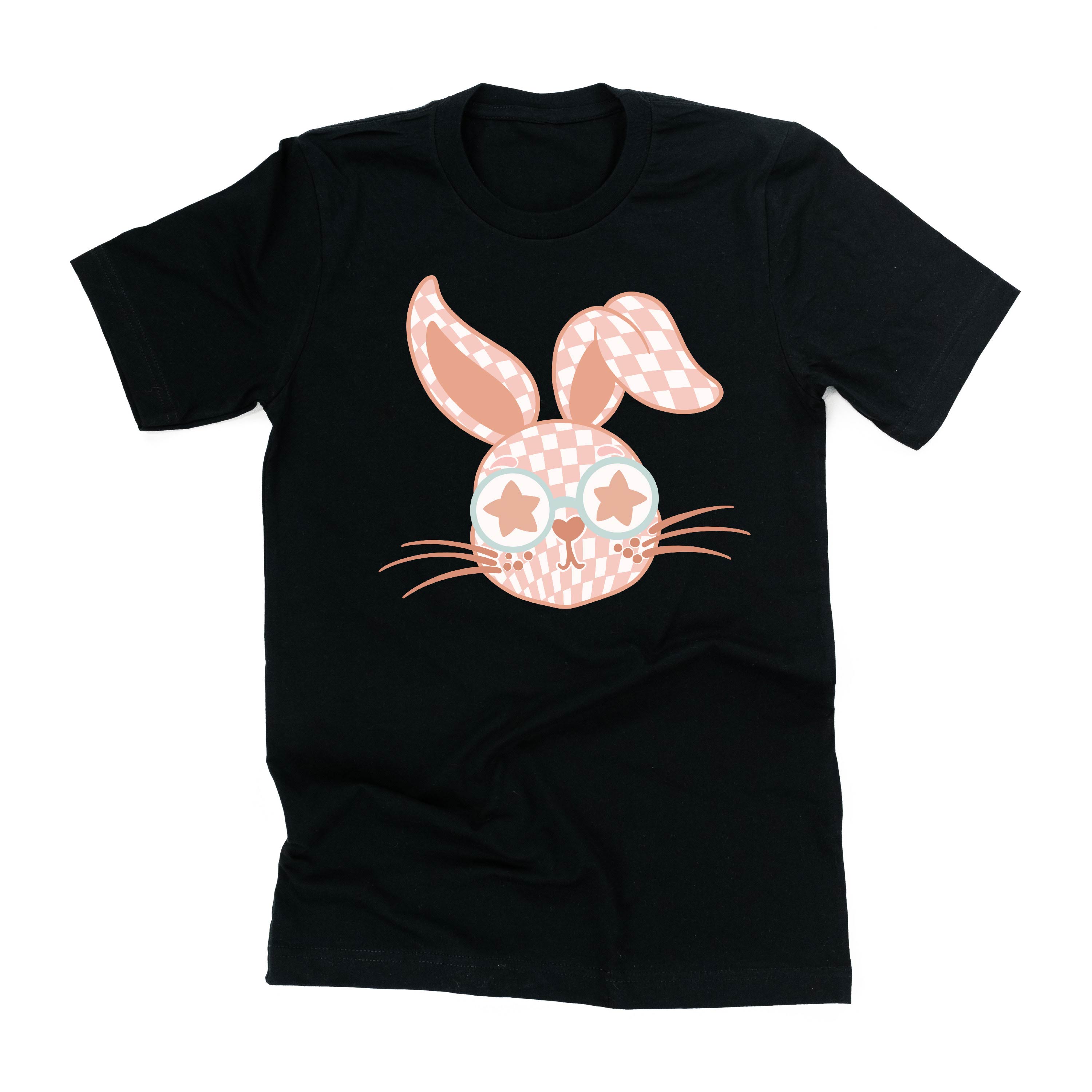 Pink Checkered Bunny - Unisex Tee Little Mama Shirt Shop