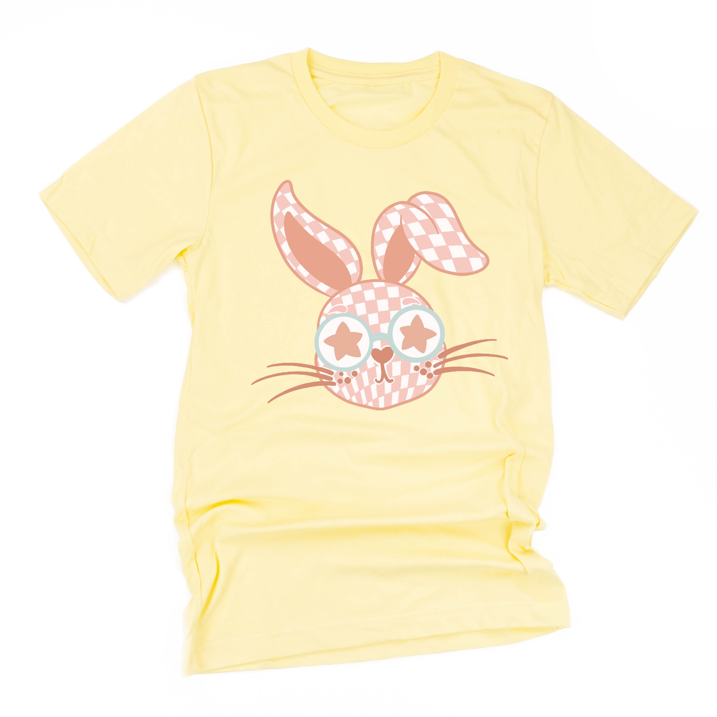 Pink Checkered Bunny - Unisex Tee Little Mama Shirt Shop