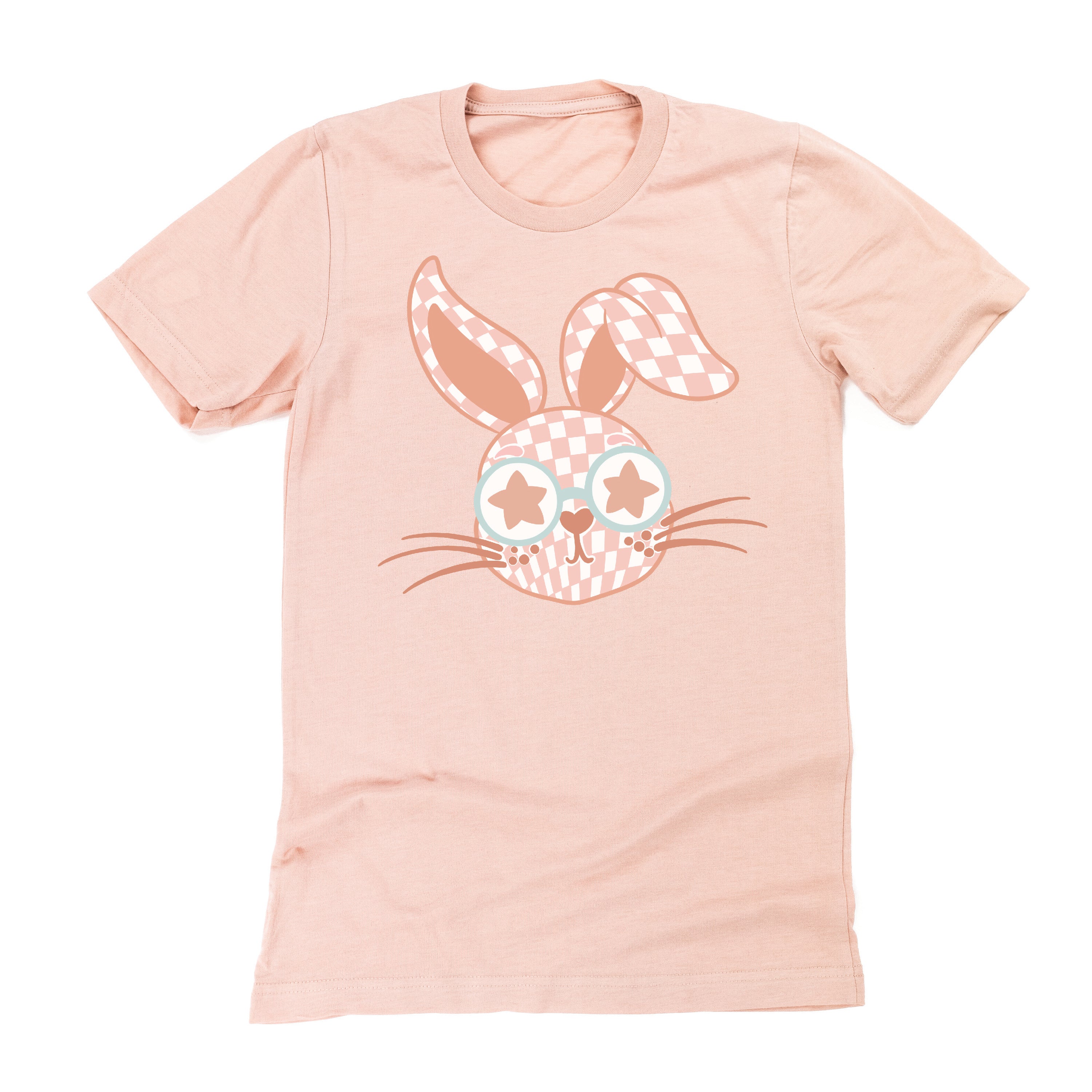 Pink Checkered Bunny - Unisex Tee Little Mama Shirt Shop