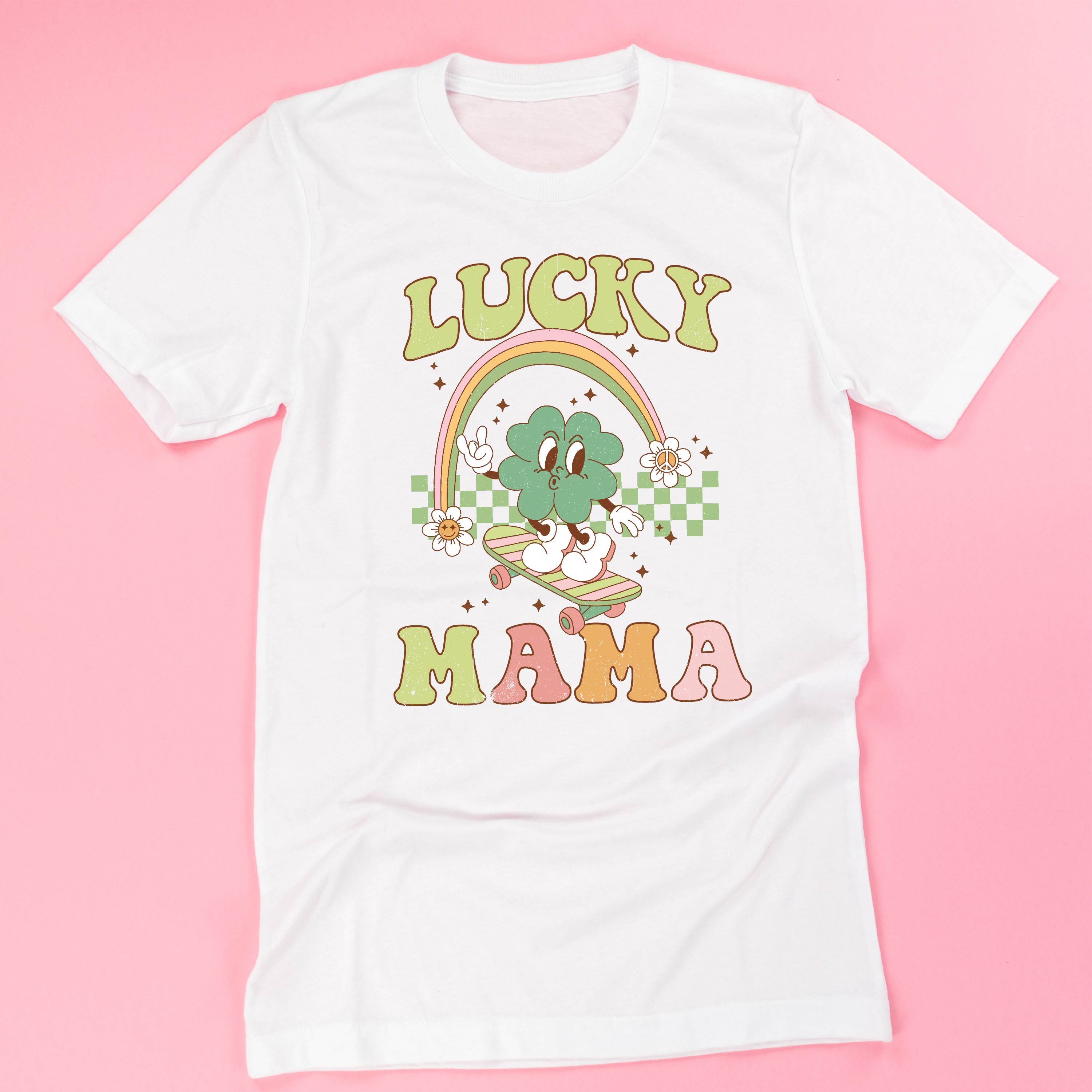 Skateboard - Lucky Mama - Unisex Tee Little Mama Shirt Shop