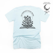 Take the Time (Front Pocket) w/ To Expand Your Mind (Back) - Unisex Tee Little Mama Shirt Shop
