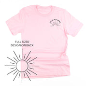 You Are My Sunshine Pocket Design w/ Full Sun on Back - Unisex Tee Little Mama Shirt Shop
