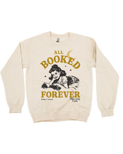 Basic fleece in sand with 'All Booked Forever' graphic, shown on flat lay– Little Mama Shirt Shop