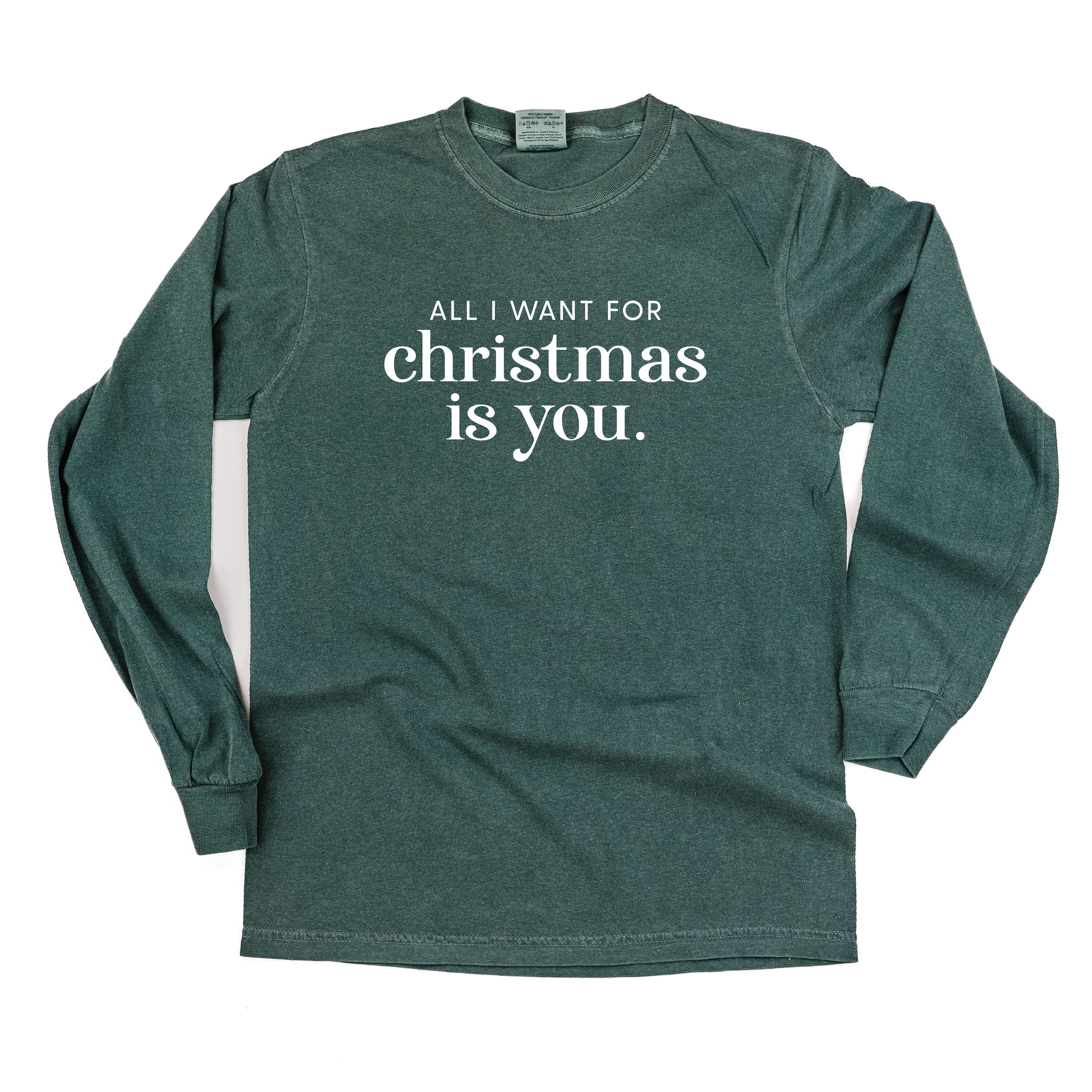 All I Want For Christmas Is You - LONG SLEEVE Comfort Colors Tee Little Mama Shirt Shop